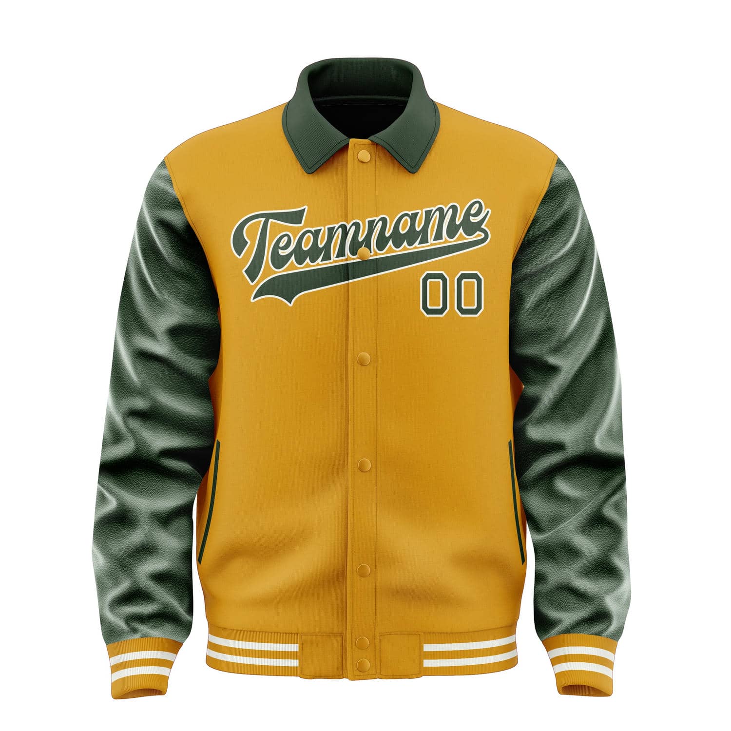 Maßgeschneidertes Gelb Tannengrün Jacke
