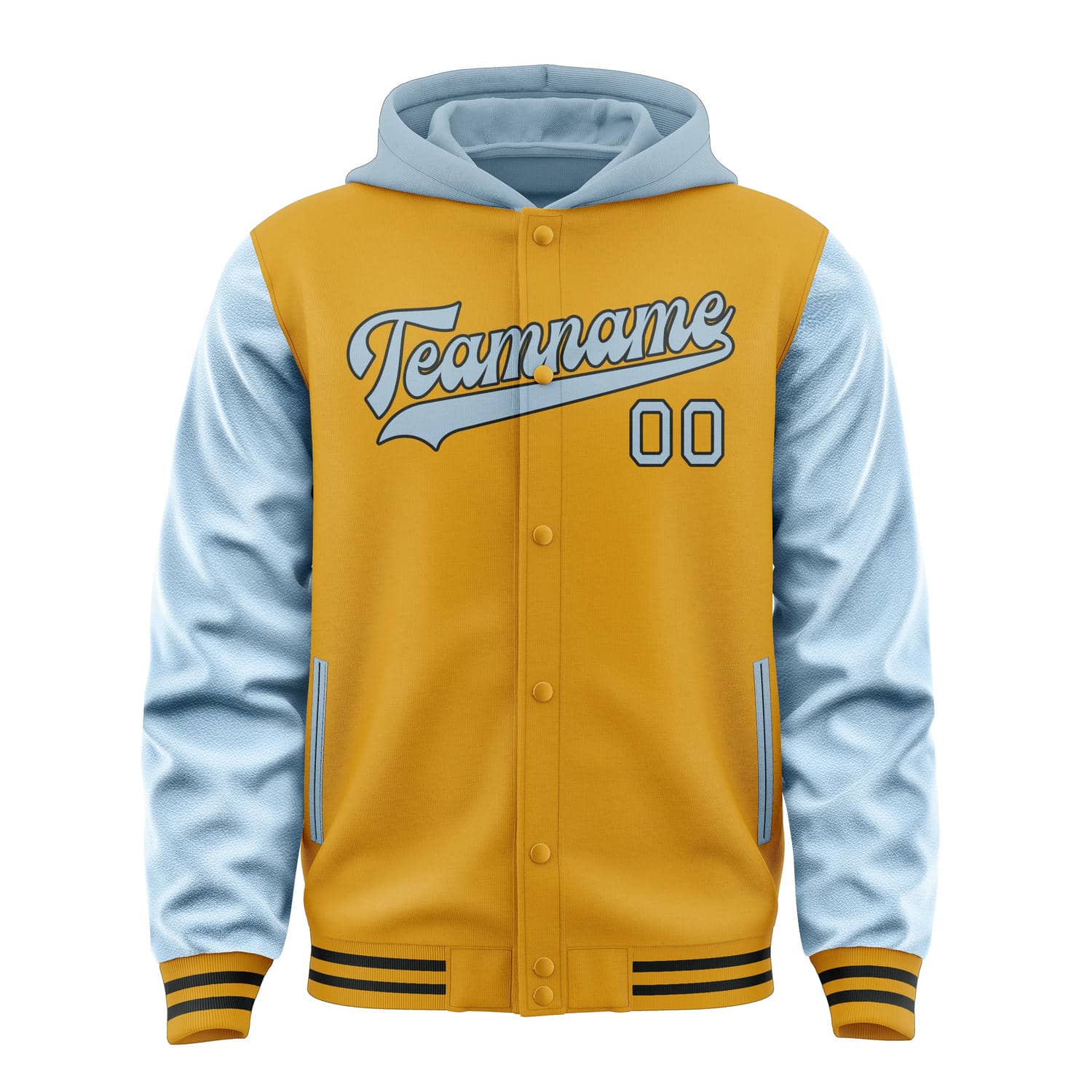 Maßgeschneidertes Gelb Hellblau Jacke
