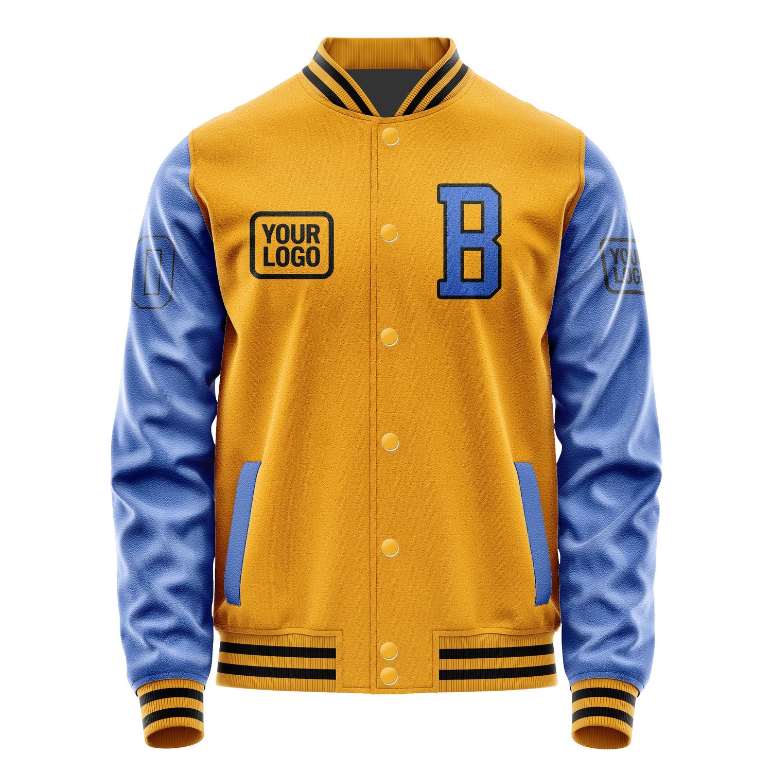 Maßgeschneidertes Gelb Himmelblau Jacke JA191909191717090917