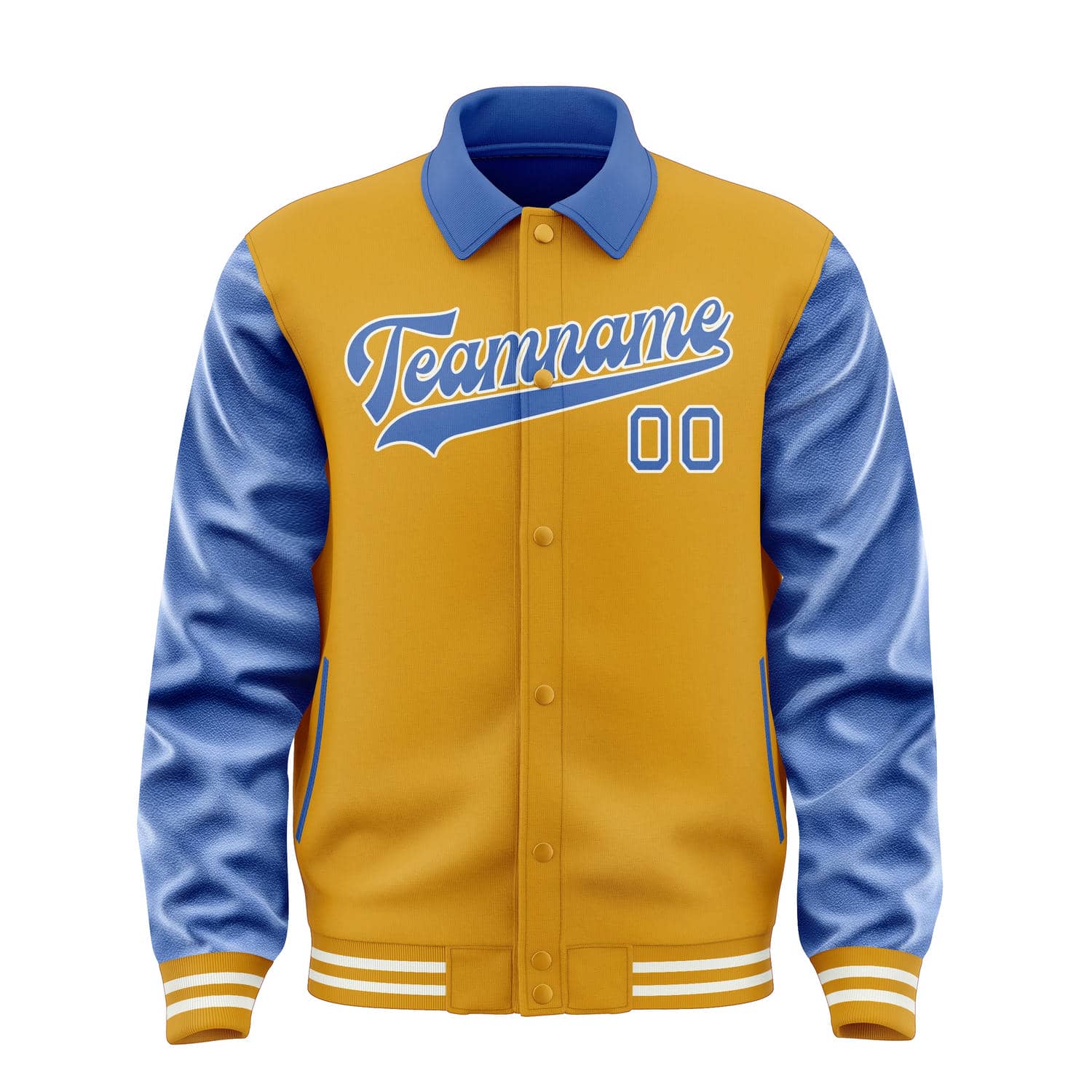 Maßgeschneidertes Gelb Himmelblau Jacke