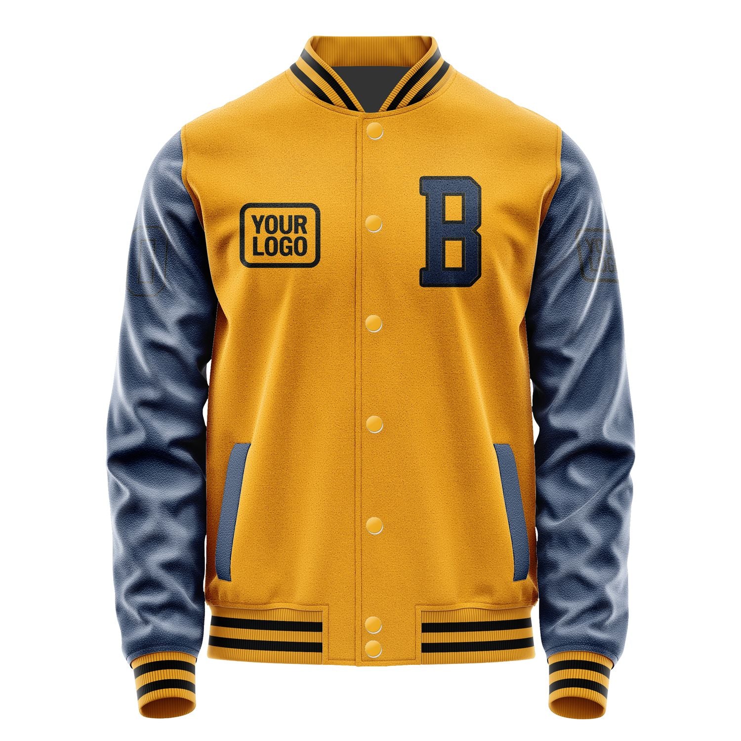 Maßgeschneidertes Gelb Marineblau Jacke JA191910191717101017