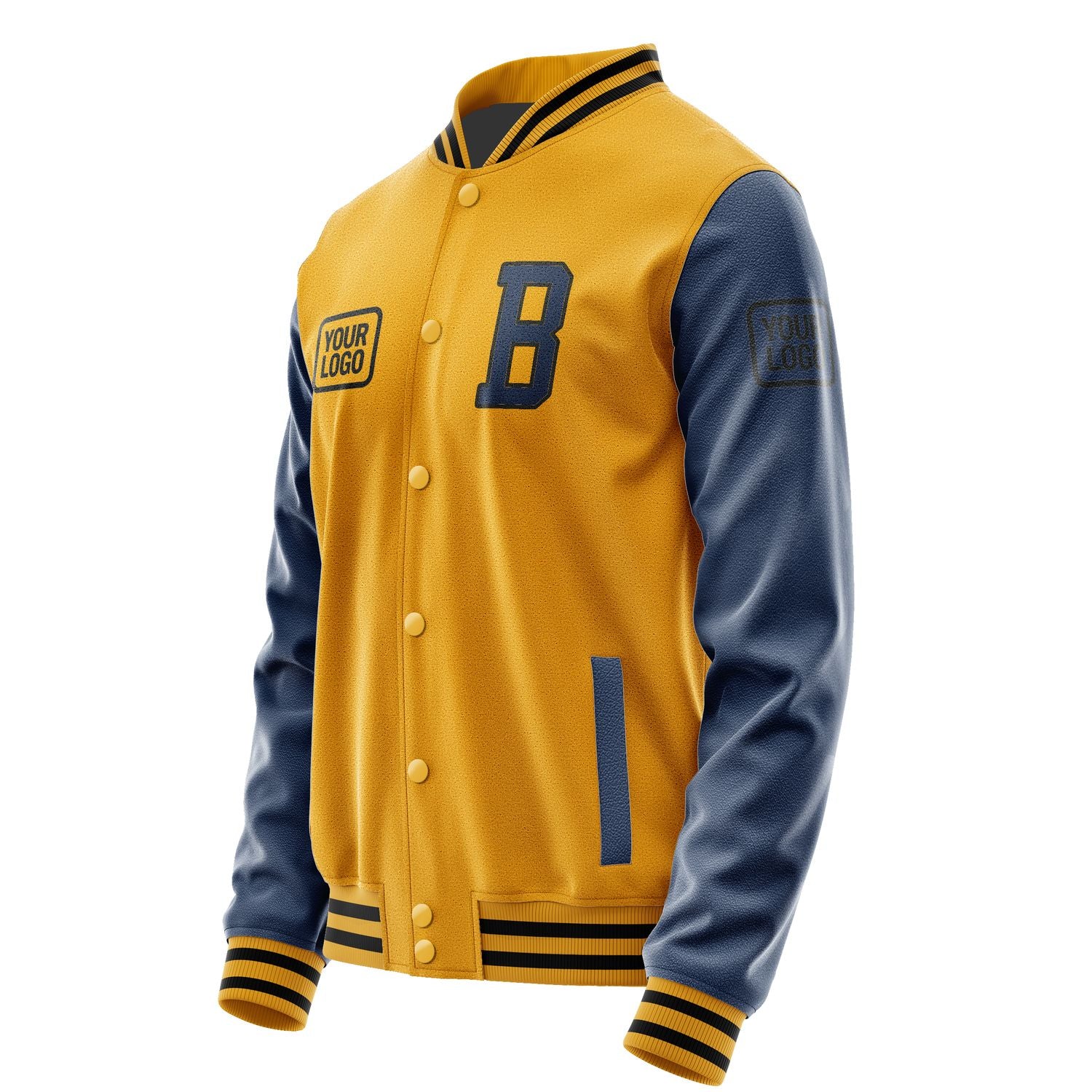 Maßgeschneidertes Gelb Marineblau Jacke JA191910191717101017