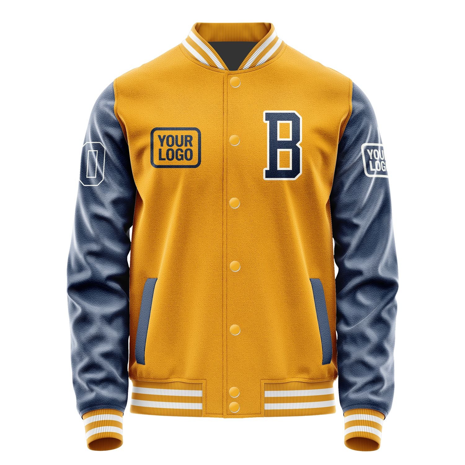 Maßgeschneidertes Gelb Marineblau Jacke JA191910191818101018