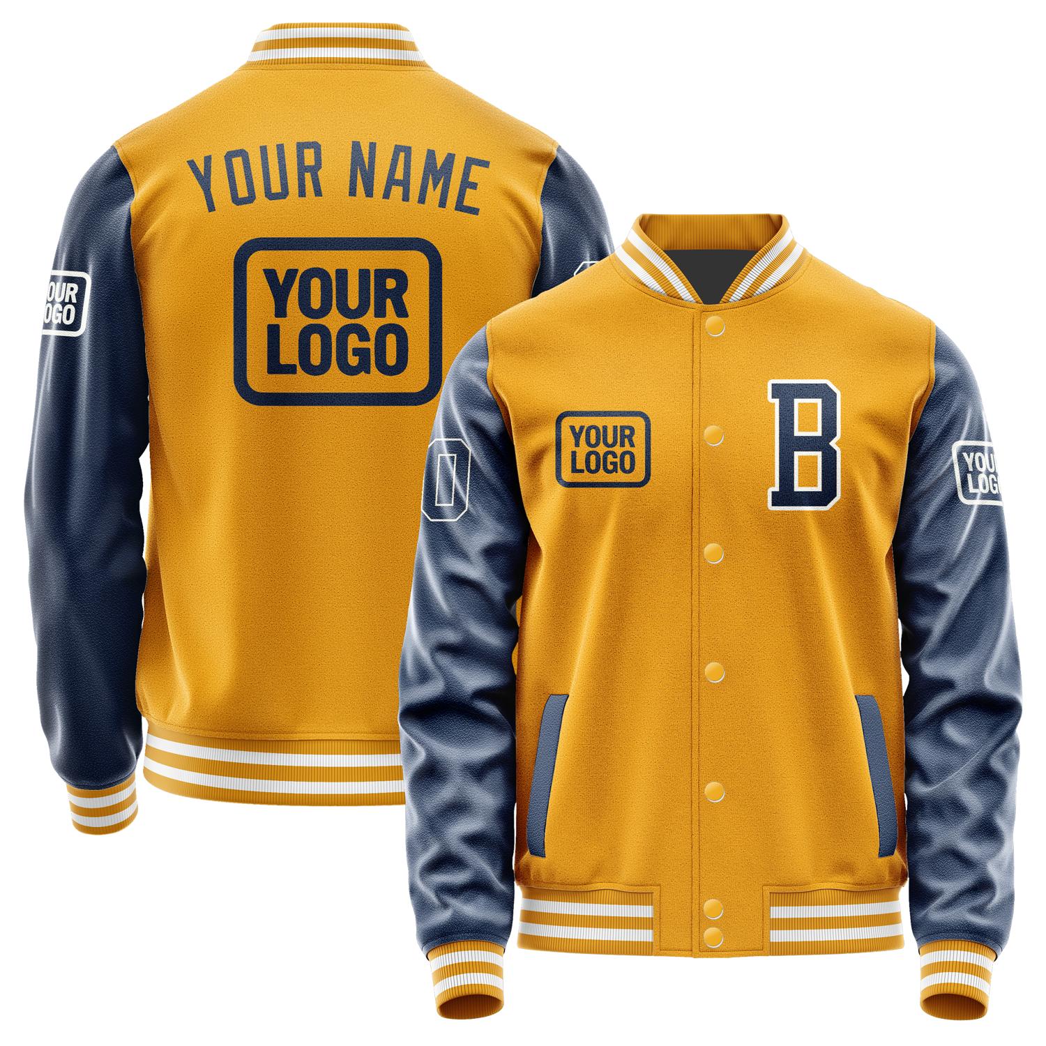 Maßgeschneidertes Gelb Marineblau Jacke JA191910191818101018