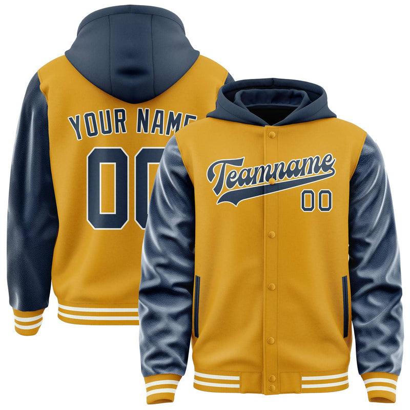 Maßgeschneidertes Gelb Marineblau Jacke JA191910191818101018