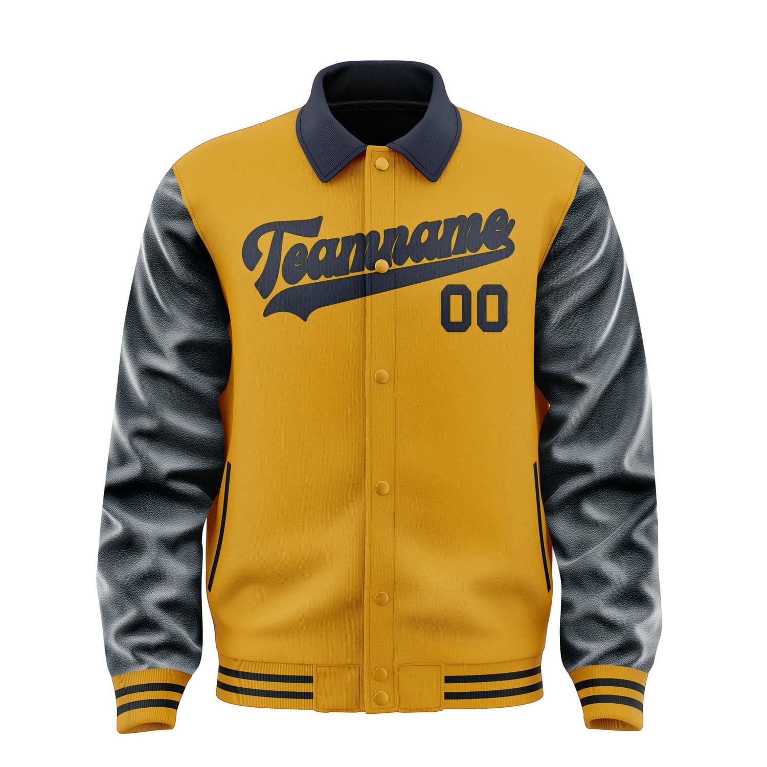 Maßgeschneidertes Gelb Stahlblau Jacke