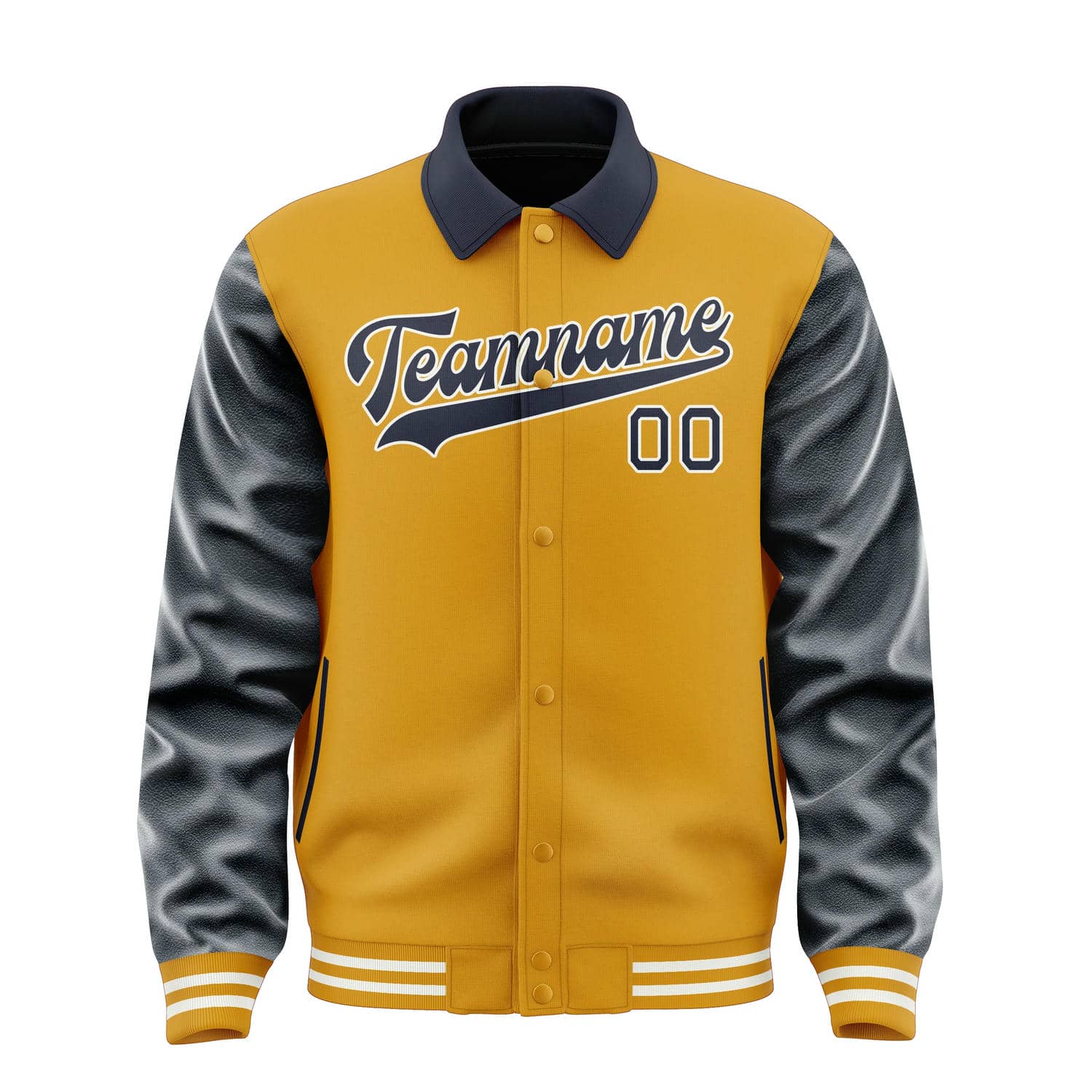 Maßgeschneidertes Gelb Stahlblau Jacke