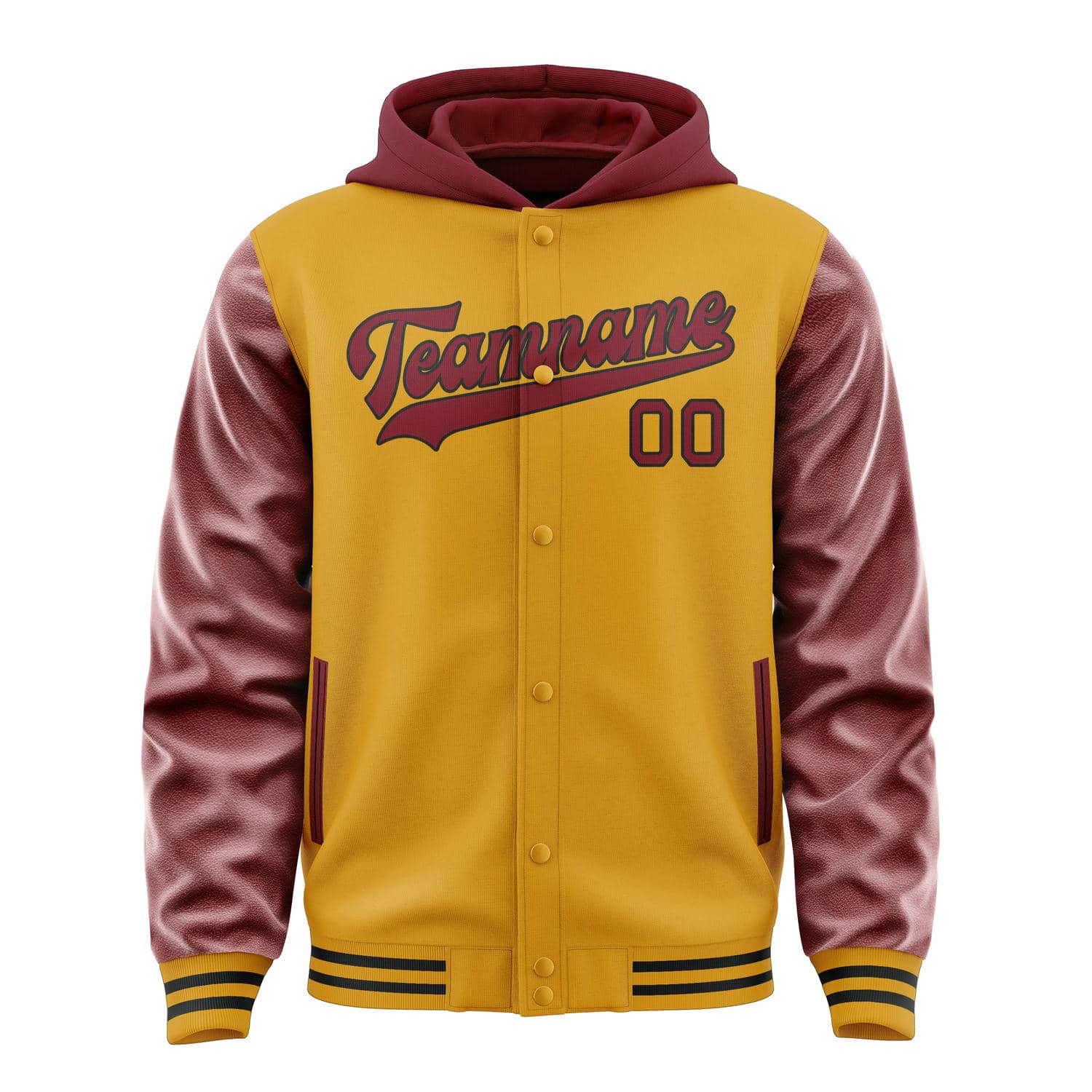 Maßgeschneidertes Gelb Karmesinrot Jacke