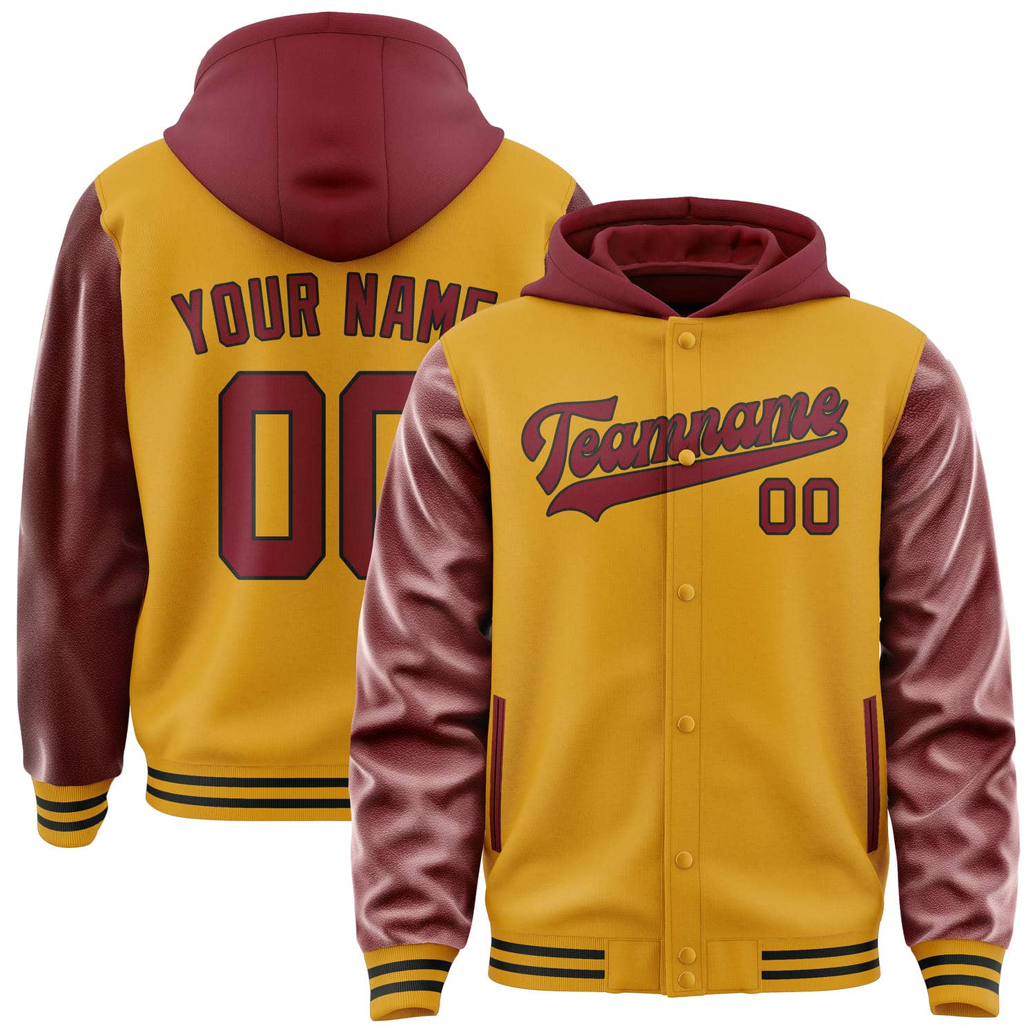 Maßgeschneidertes Gelb Karmesinrot Jacke JA191915191717151517