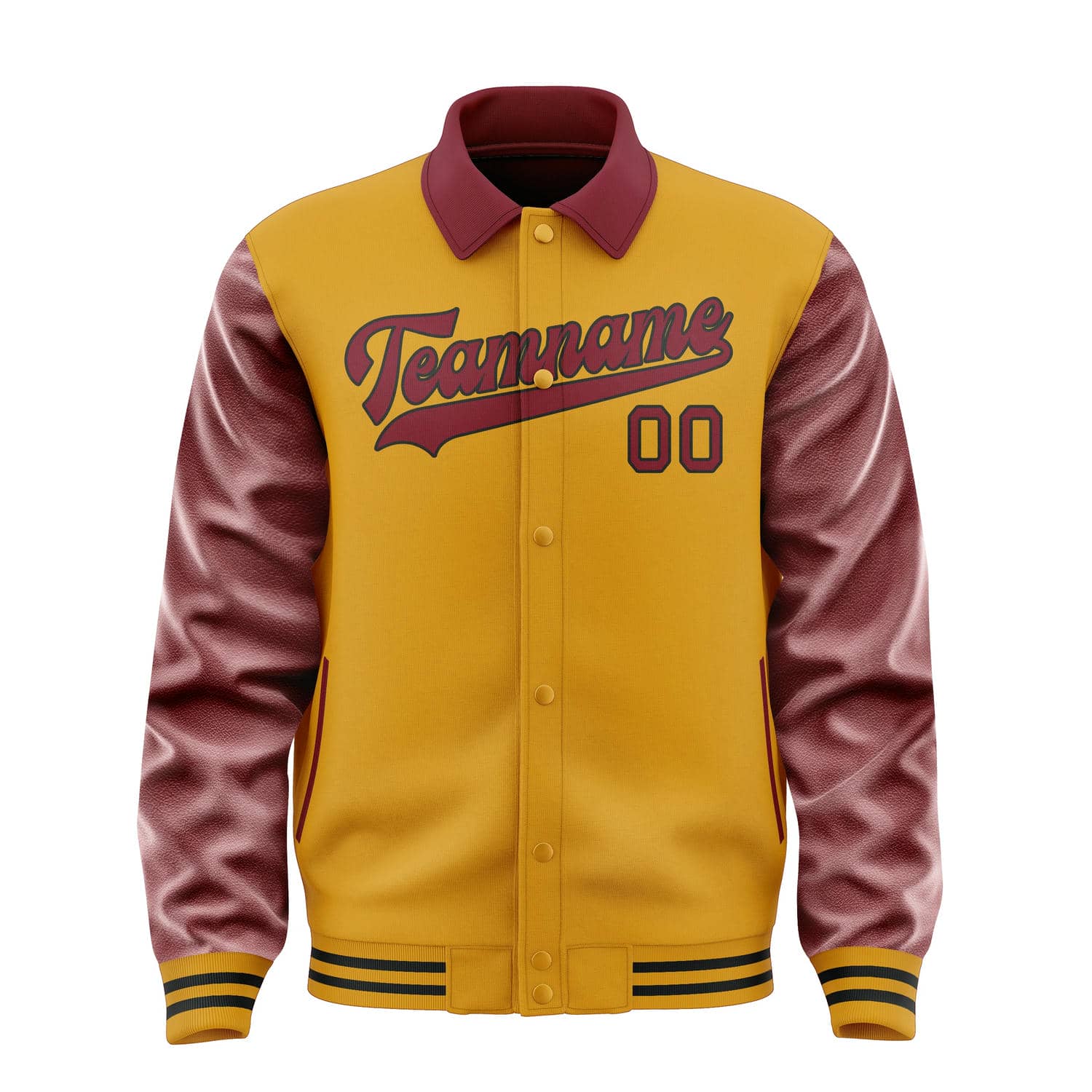 Maßgeschneidertes Gelb Karmesinrot Jacke