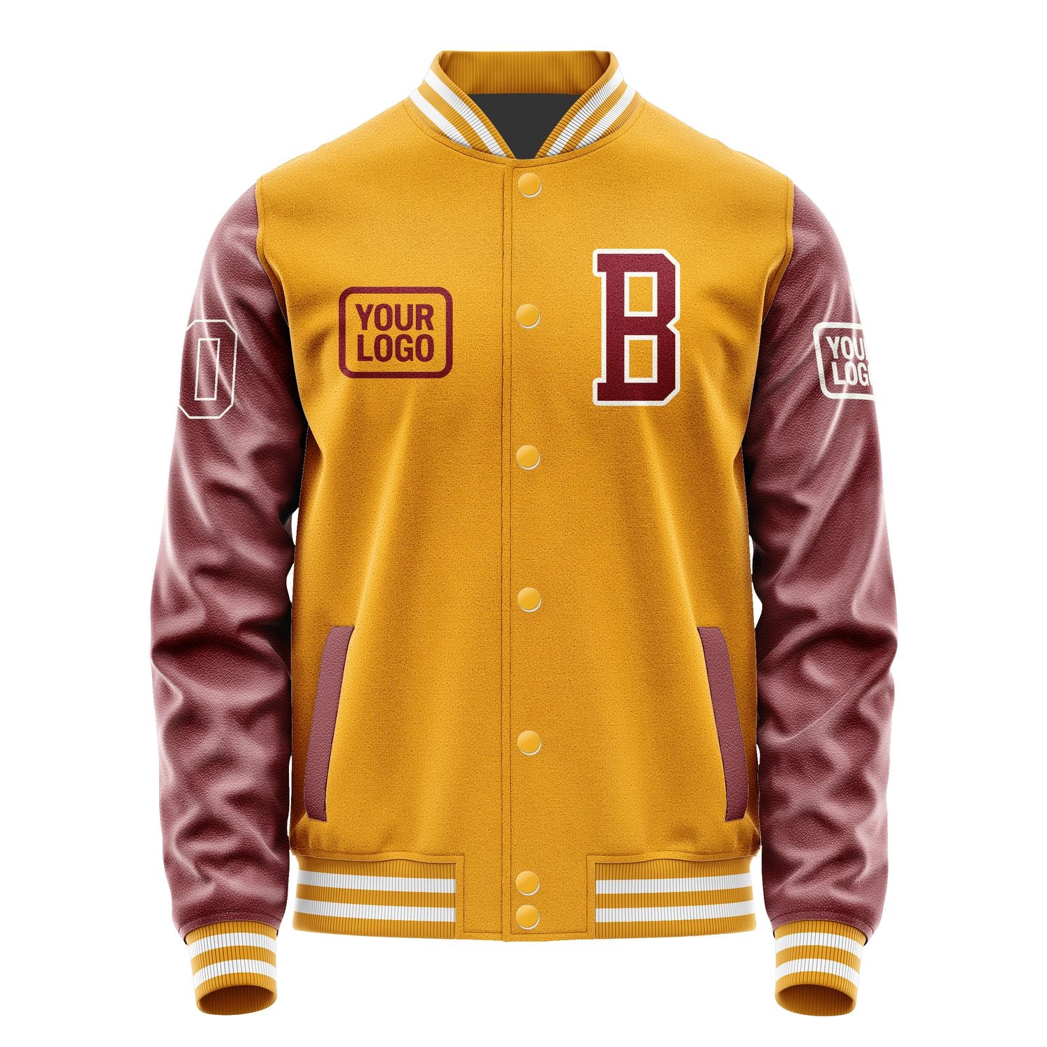 Maßgeschneidertes Gelb Karmesinrot Jacke JA191915191818151518
