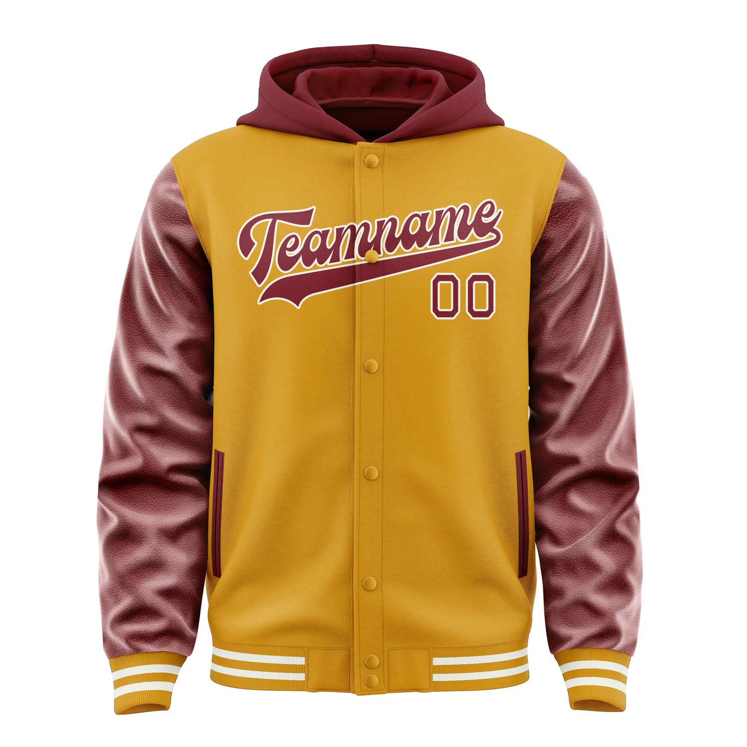 Maßgeschneidertes Gelb Karmesinrot Jacke