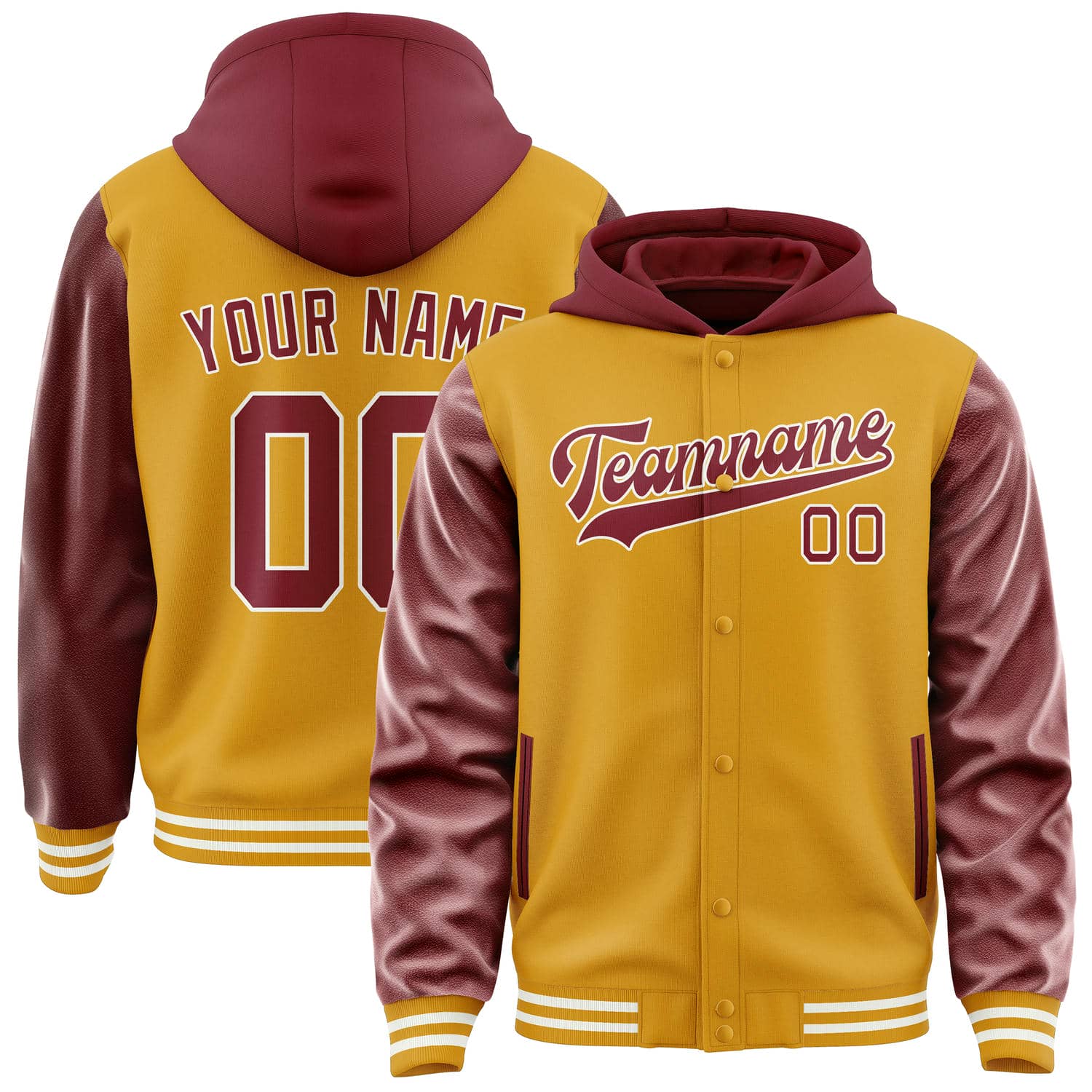 Maßgeschneidertes Gelb Karmesinrot Jacke JA191915191818151518