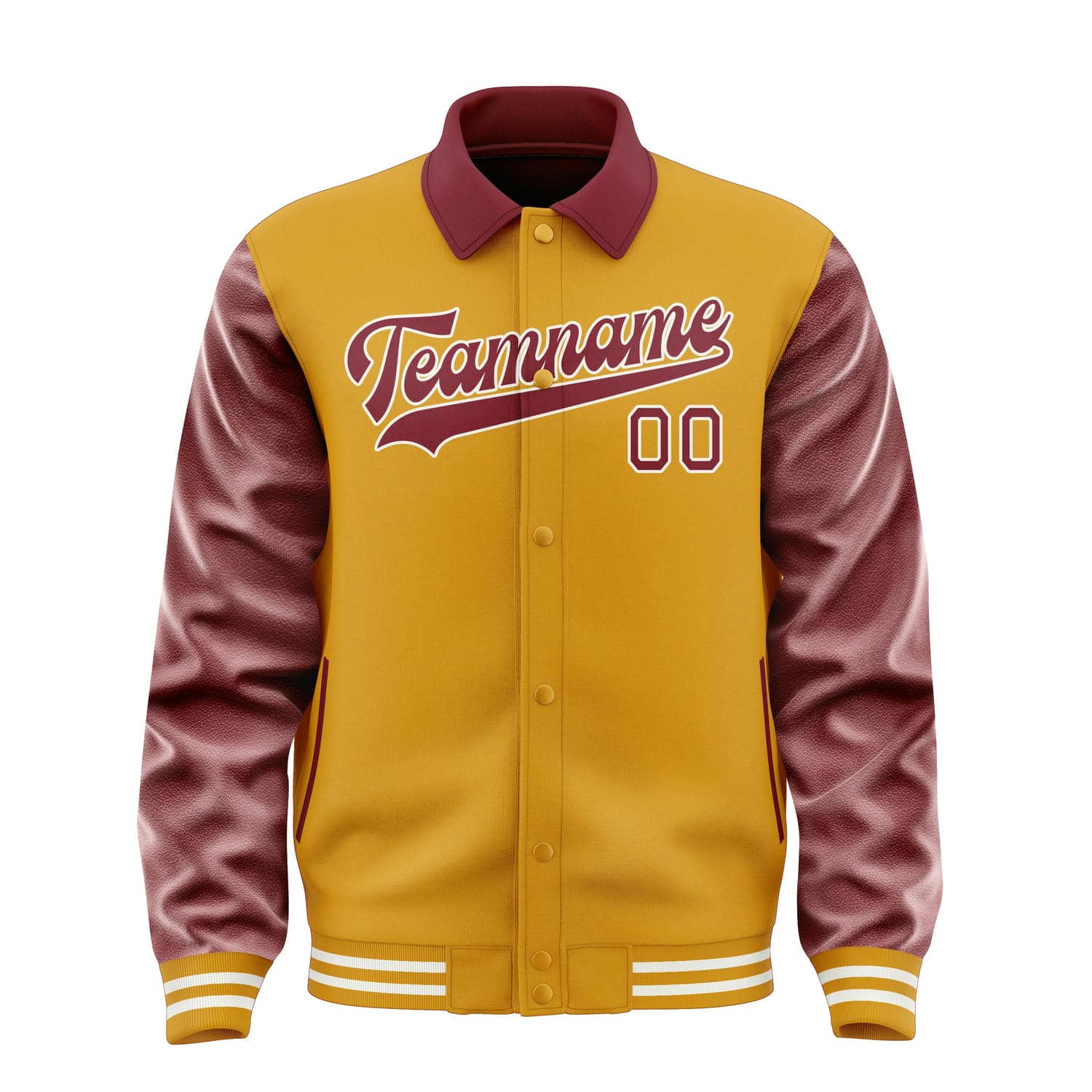 Maßgeschneidertes Gelb Karmesinrot Jacke