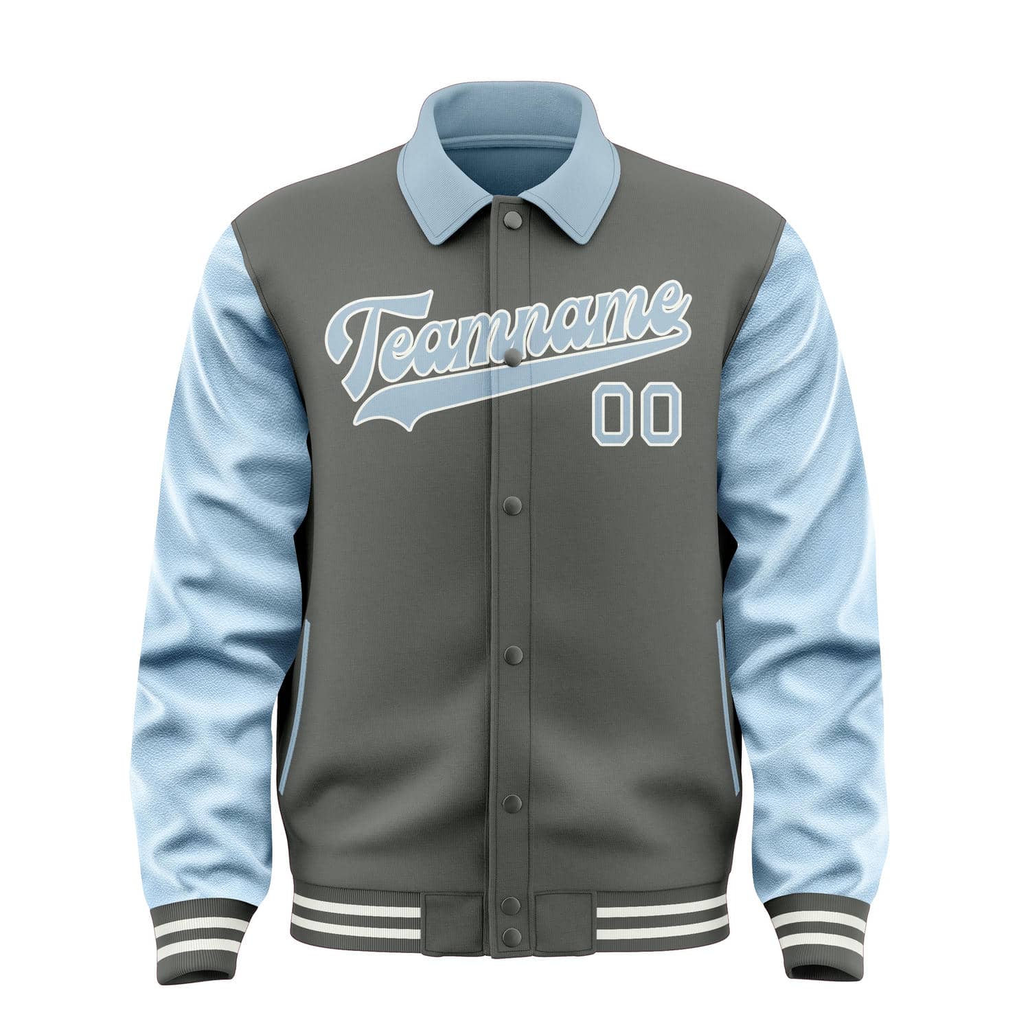 Maßgeschneidertes Dunkelgrau Hellblau Jacke