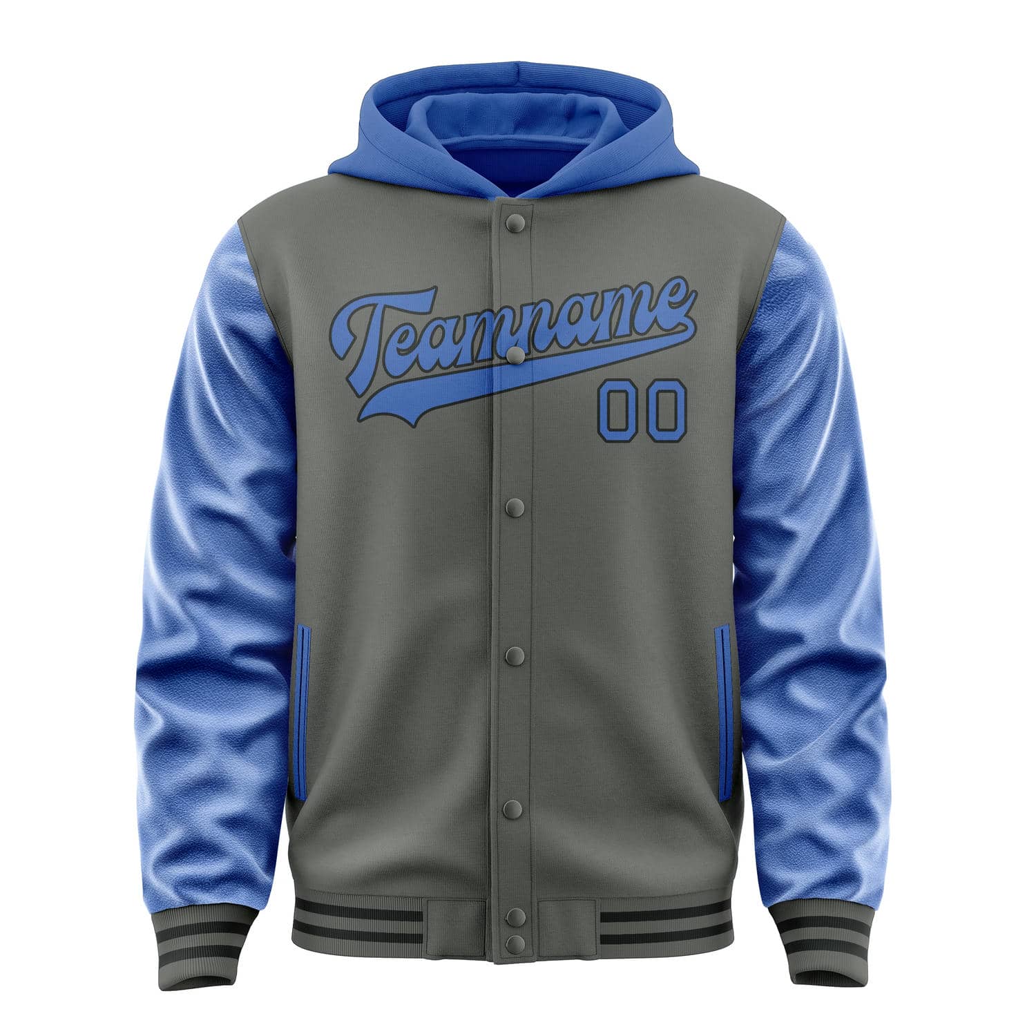 Maßgeschneidertes Dunkelgrau Himmelblau Jacke