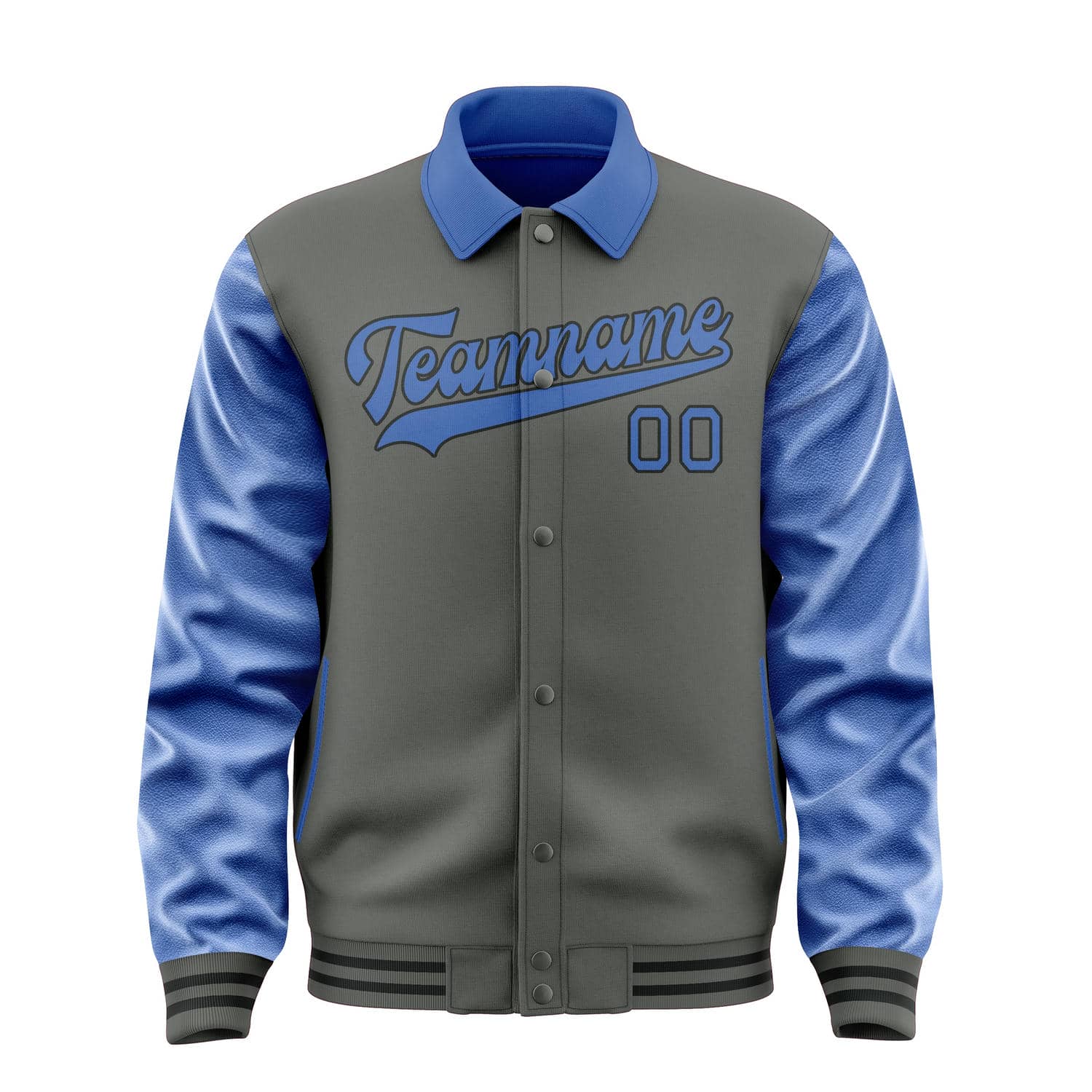 Maßgeschneidertes Dunkelgrau Himmelblau Jacke