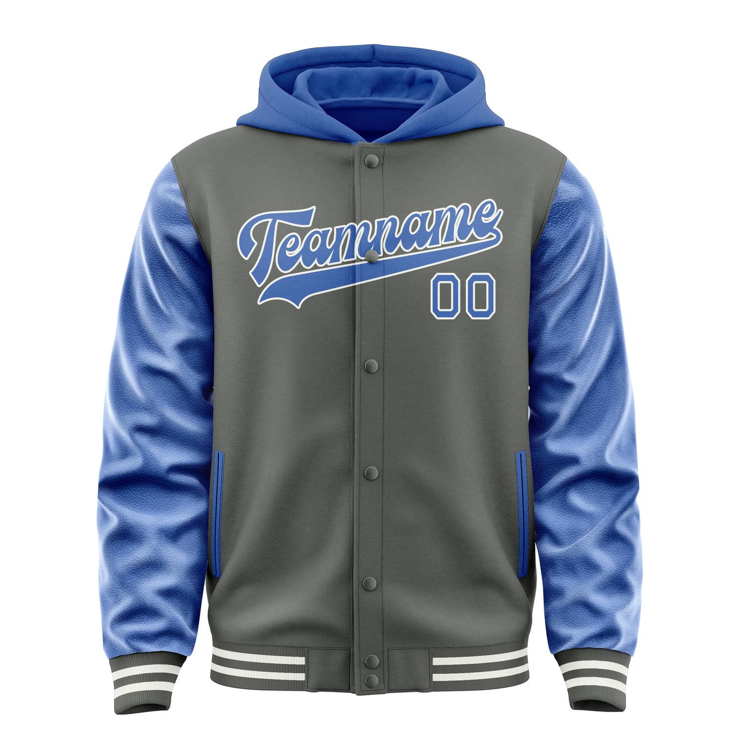 Maßgeschneidertes Dunkelgrau Himmelblau Jacke