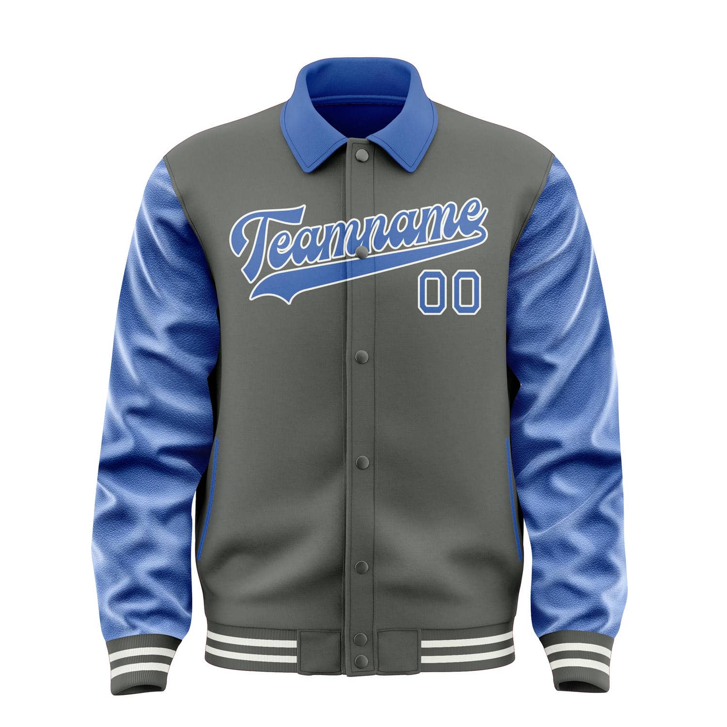 Maßgeschneidertes Dunkelgrau Himmelblau Jacke