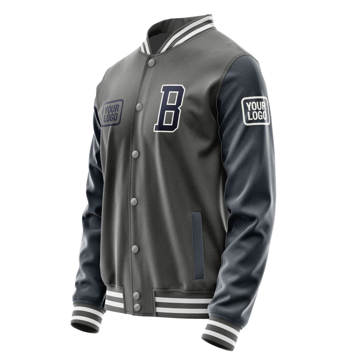 Maßgeschneidertes Dunkelgrau Stahlblau Jacke JA202011201818111118