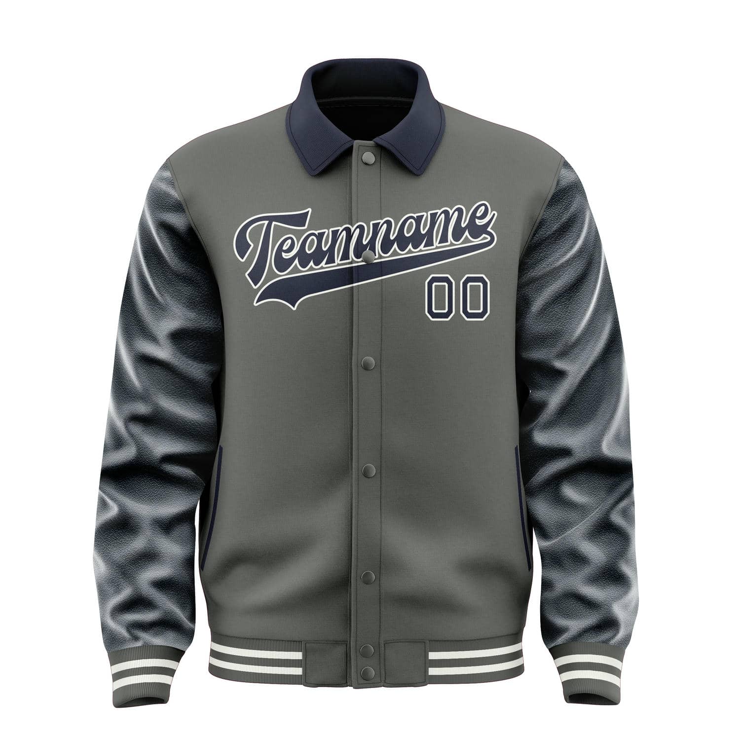 Maßgeschneidertes Dunkelgrau Stahlblau Jacke