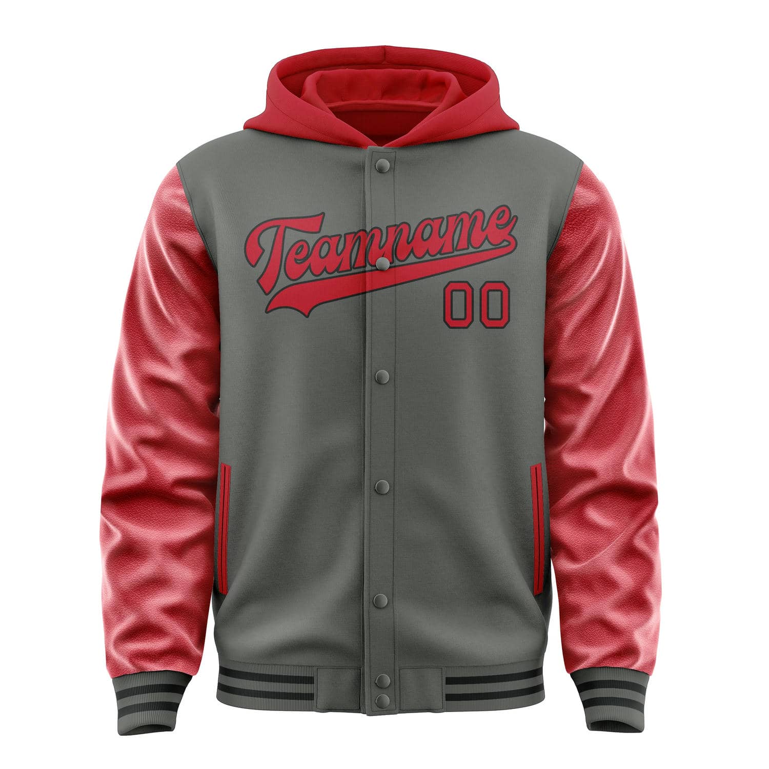 Maßgeschneidertes Dunkelgrau Rot Jacke