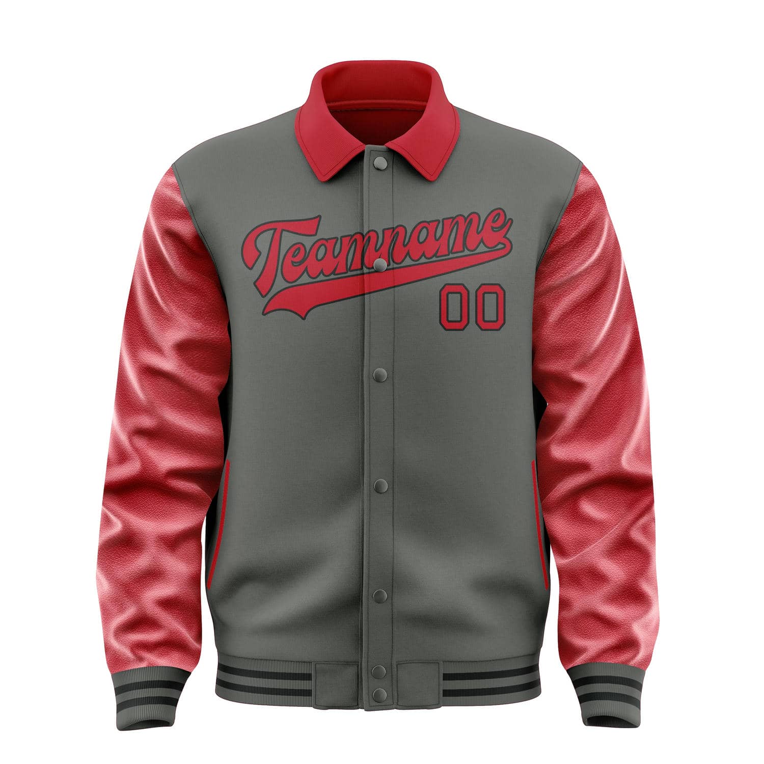Maßgeschneidertes Dunkelgrau Rot Jacke