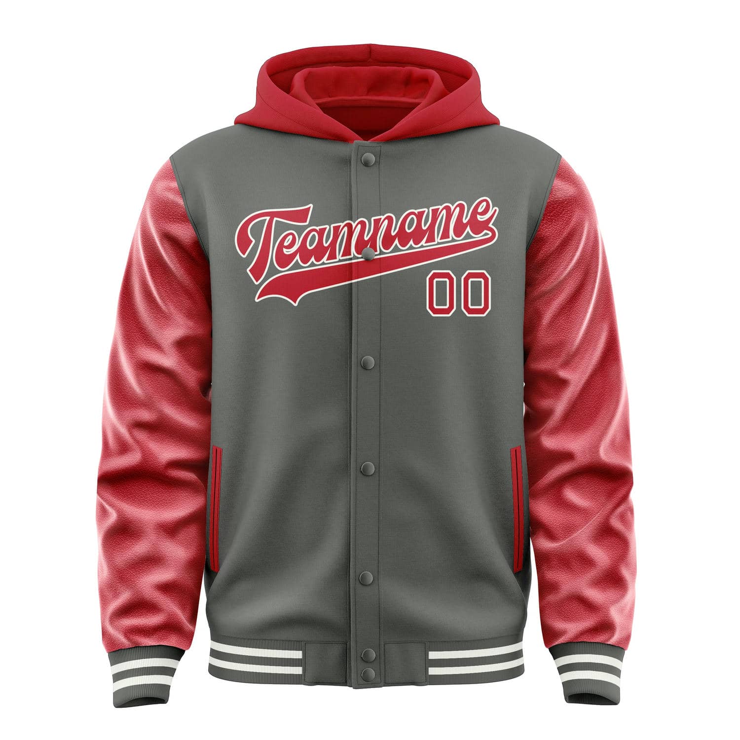Maßgeschneidertes Dunkelgrau Rot Jacke