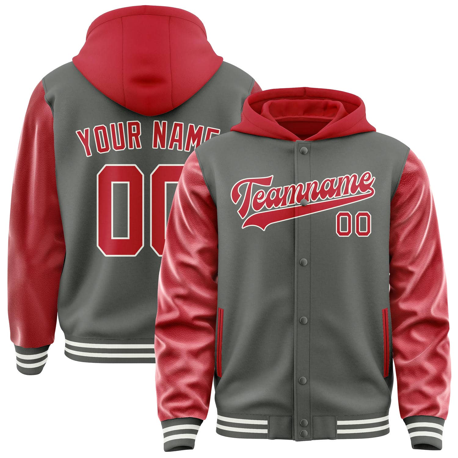 Maßgeschneidertes Dunkelgrau Rot Jacke JA202014201818141418