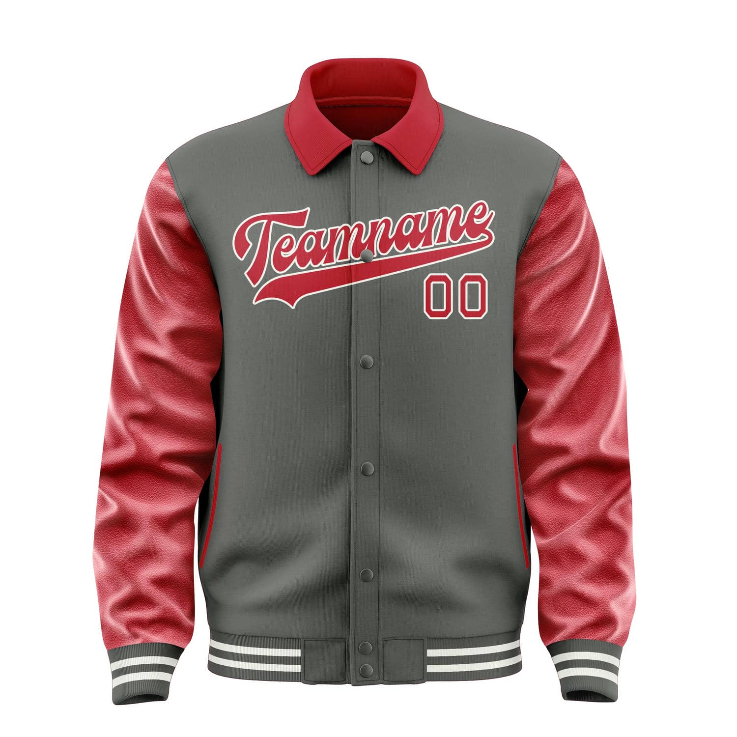 Maßgeschneidertes Dunkelgrau Rot Jacke