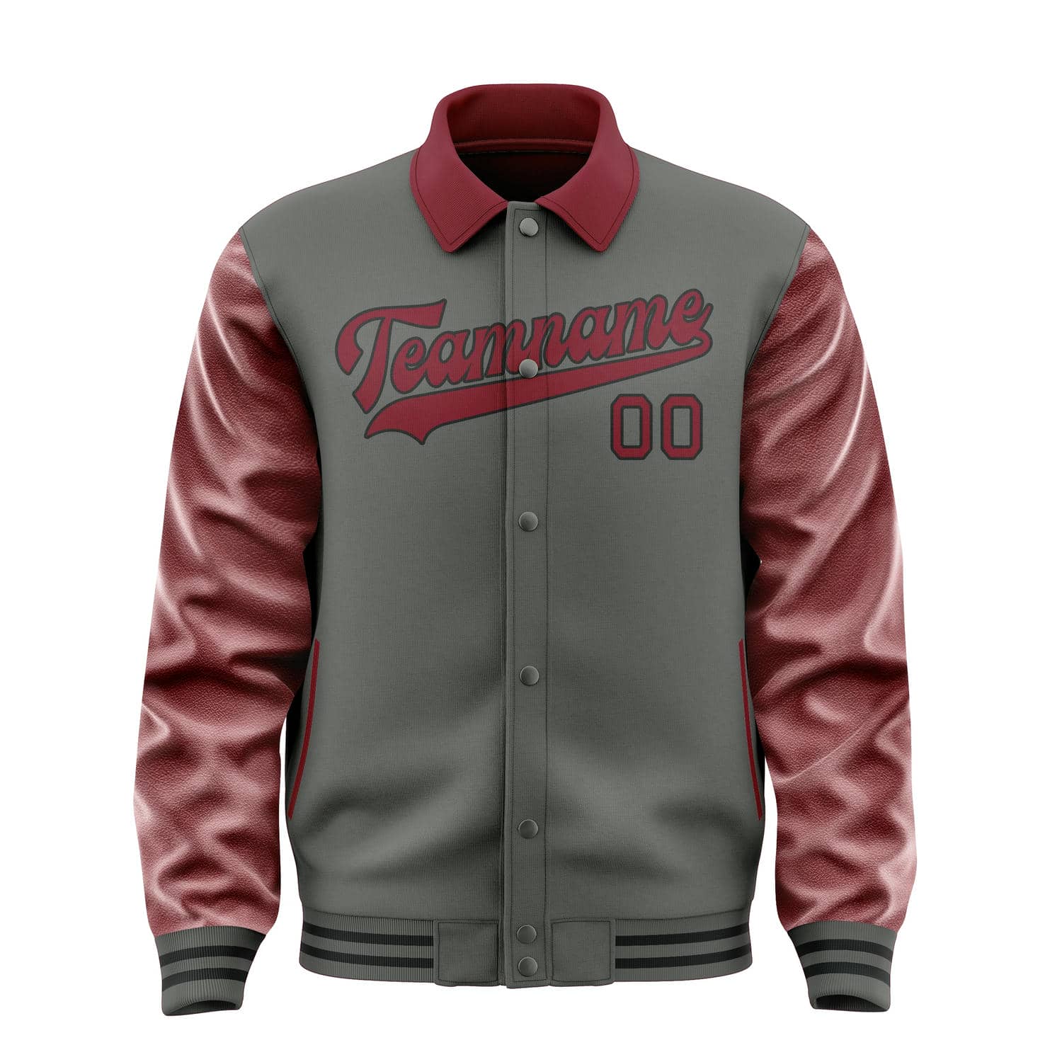 Maßgeschneidertes Dunkelgrau Karmesinrot Jacke