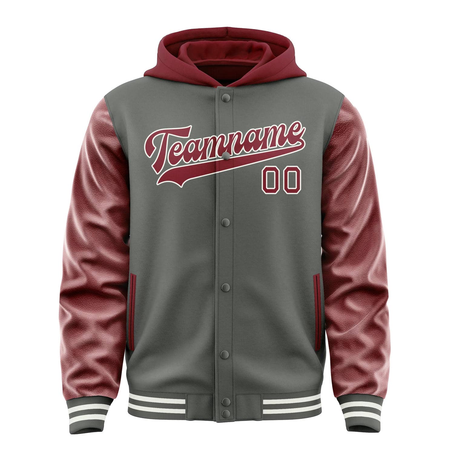 Maßgeschneidertes Dunkelgrau Karmesinrot Jacke