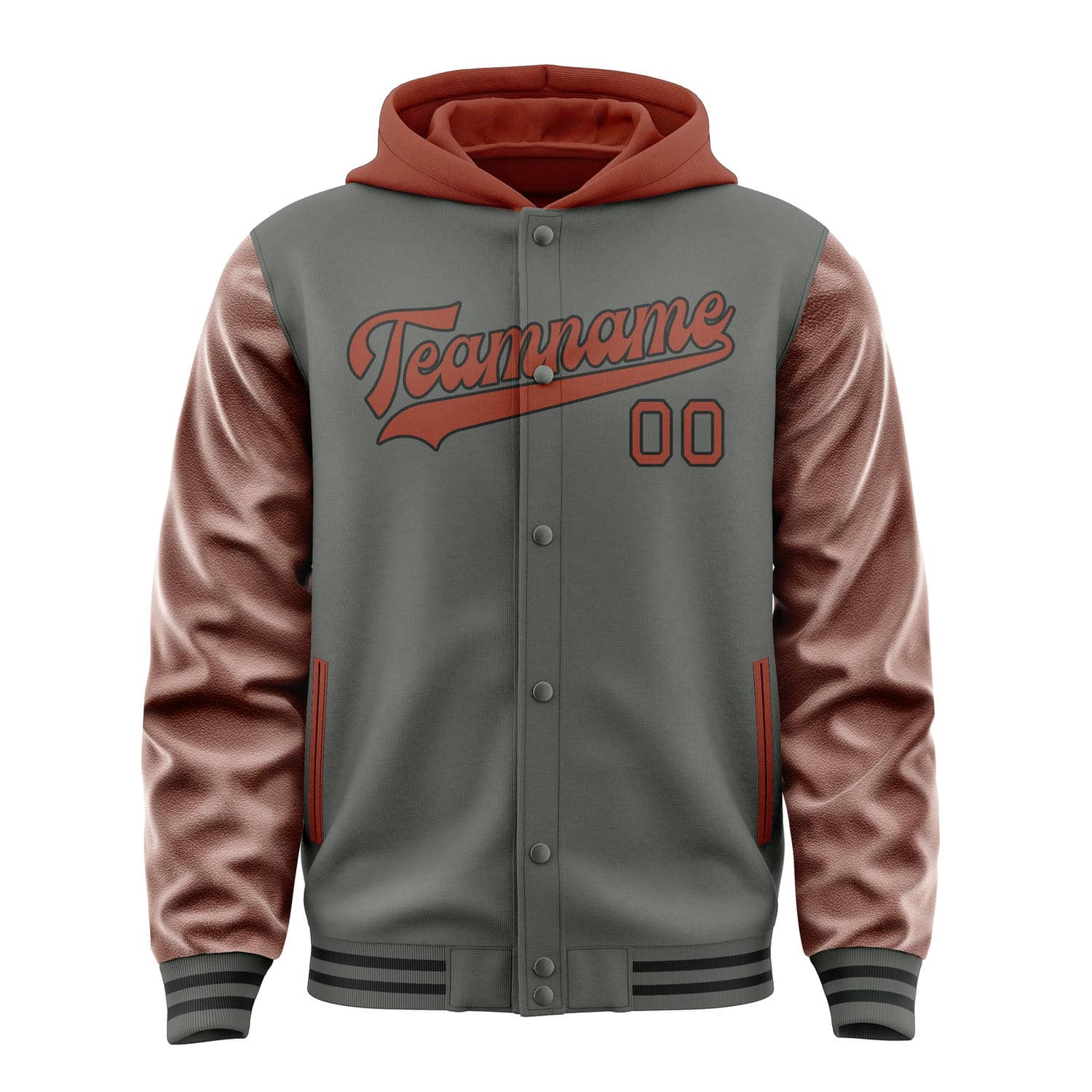 Maßgeschneidertes Dunkelgrau Korallenrot Jacke