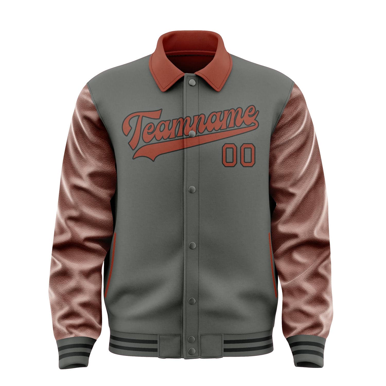 Maßgeschneidertes Dunkelgrau Korallenrot Jacke