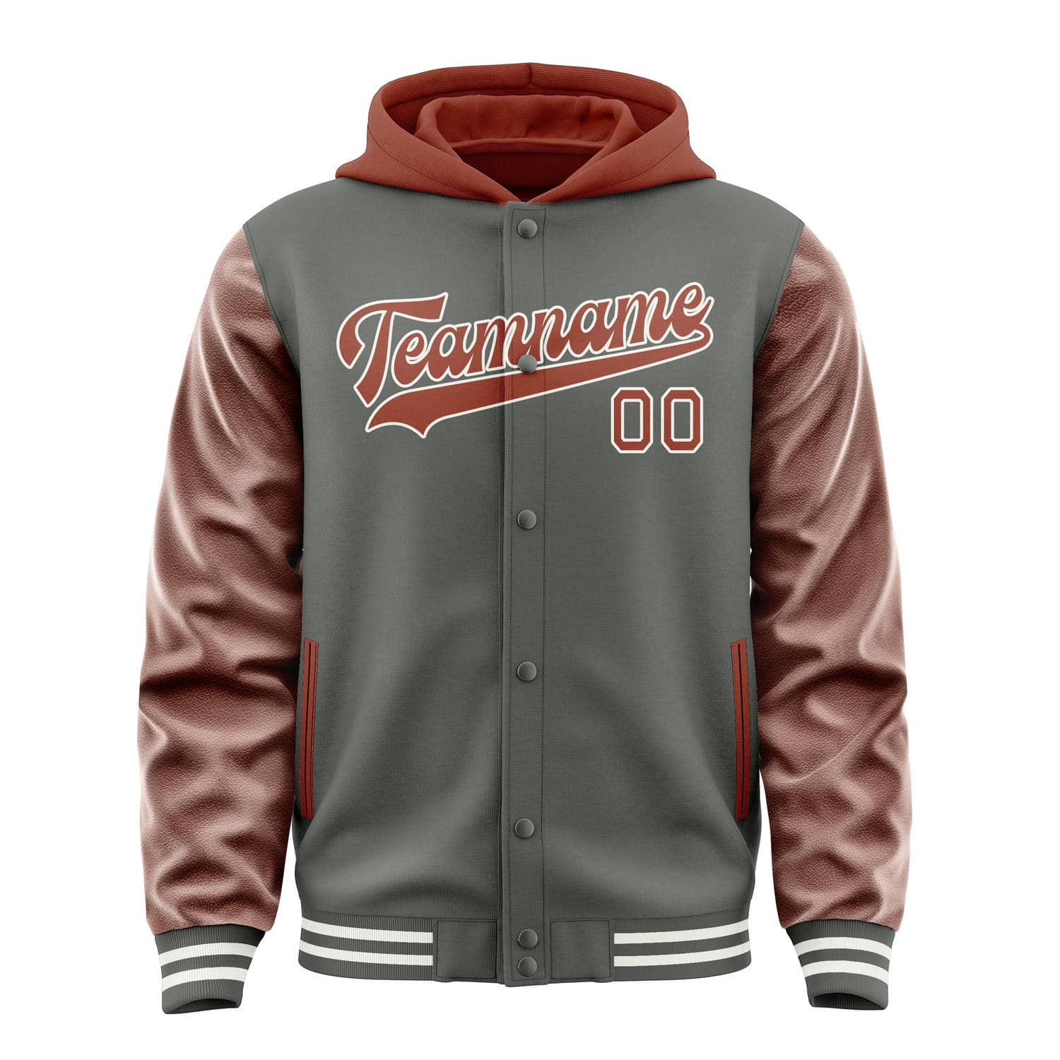 Maßgeschneidertes Dunkelgrau Korallenrot Jacke
