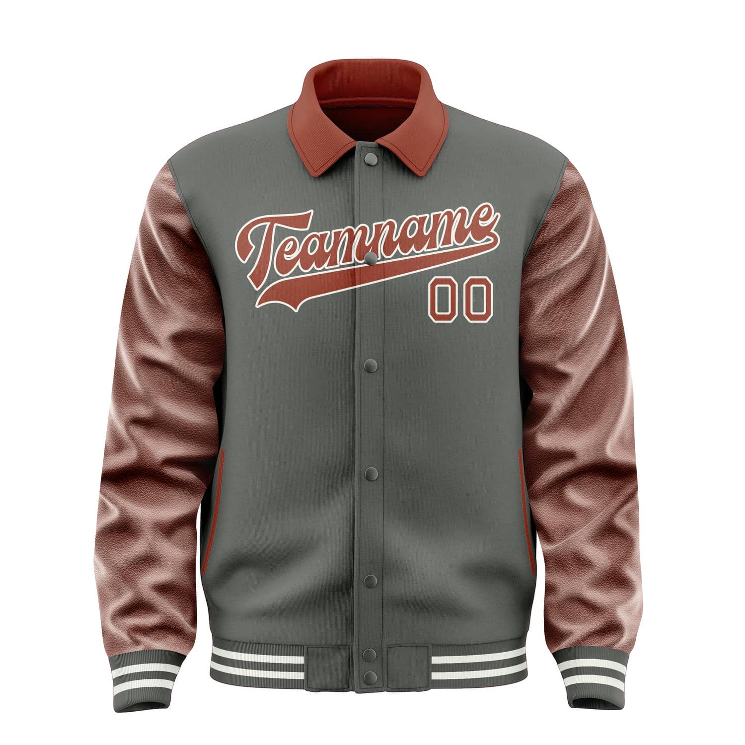 Maßgeschneidertes Dunkelgrau Korallenrot Jacke