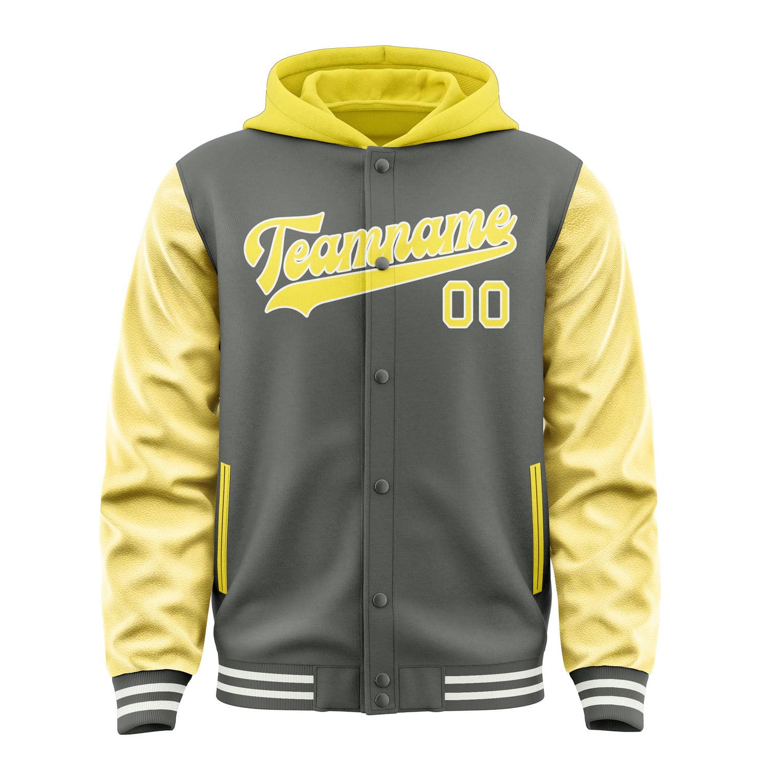 Maßgeschneidertes Dunkelgrau Blassgelb Jacke