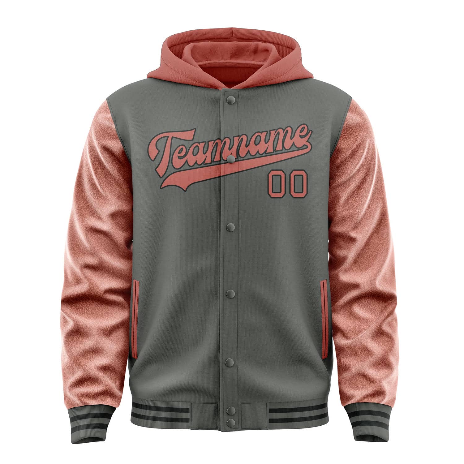 Maßgeschneidertes Dunkelgrau Kupferrose Jacke