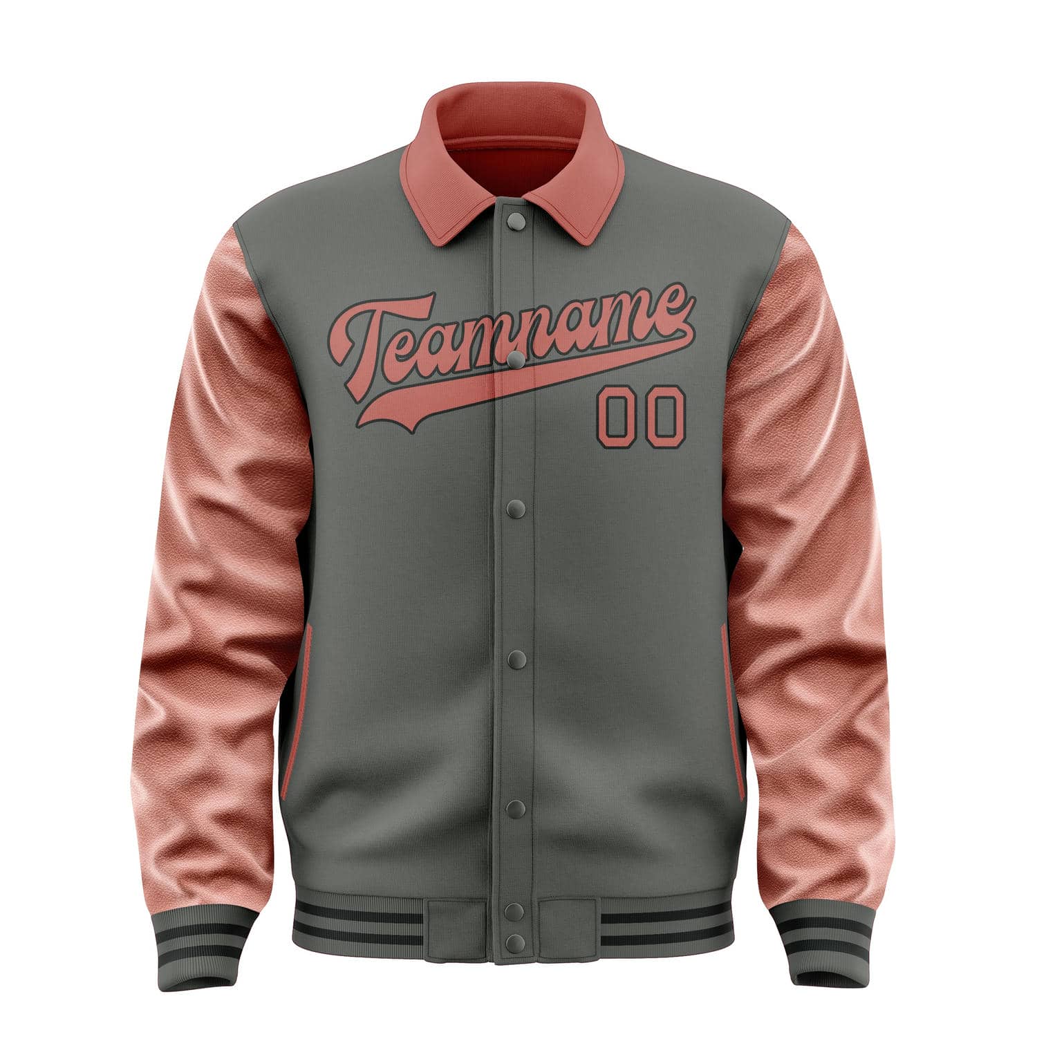 Maßgeschneidertes Dunkelgrau Kupferrose Jacke