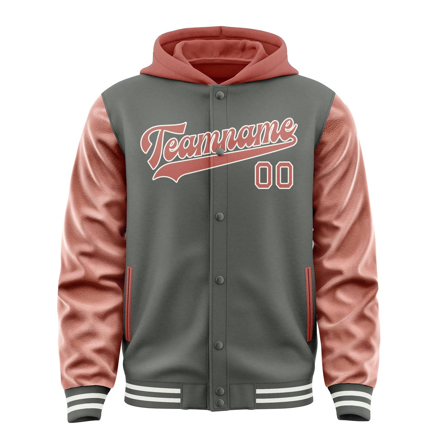 Maßgeschneidertes Dunkelgrau Kupferrose Jacke