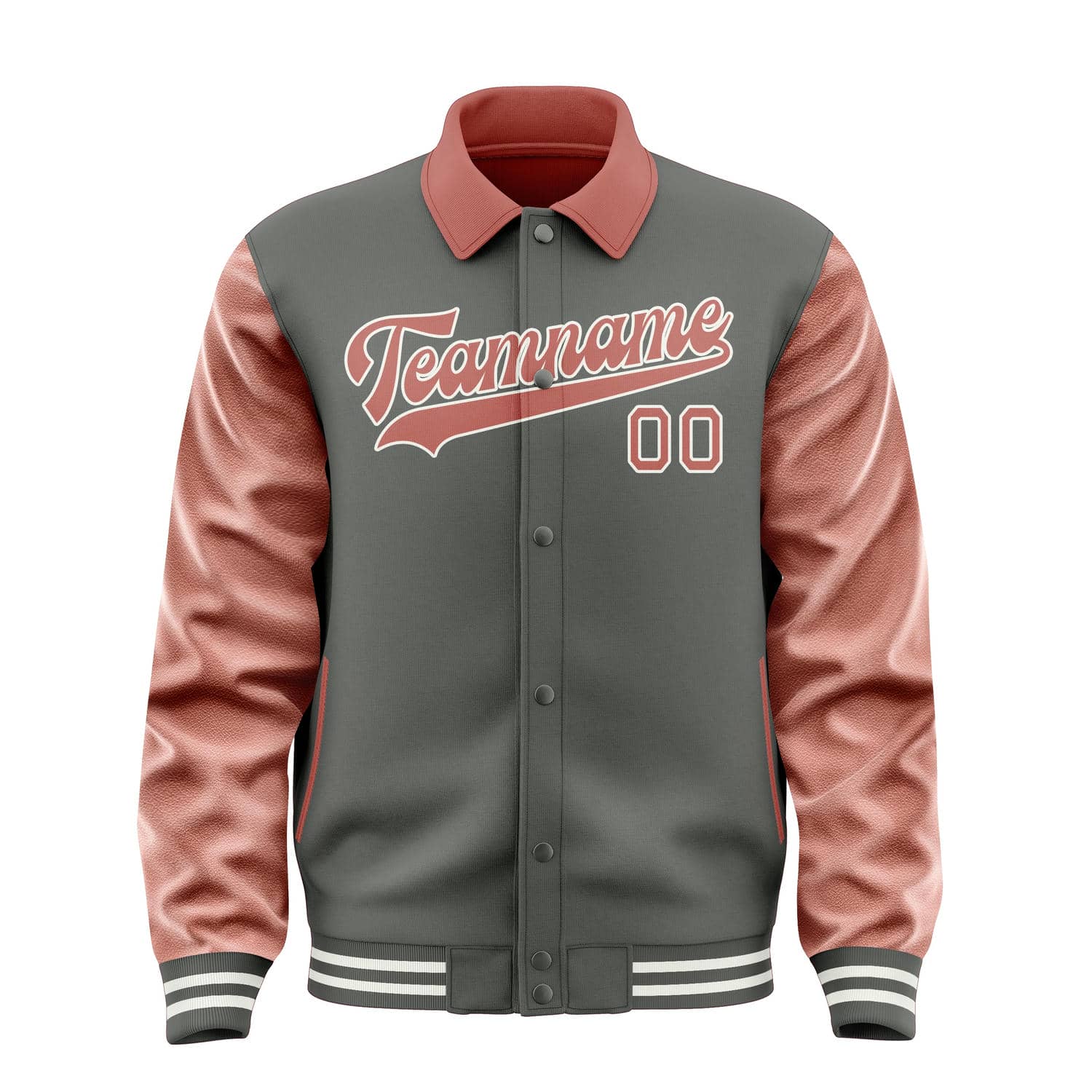 Maßgeschneidertes Dunkelgrau Kupferrose Jacke