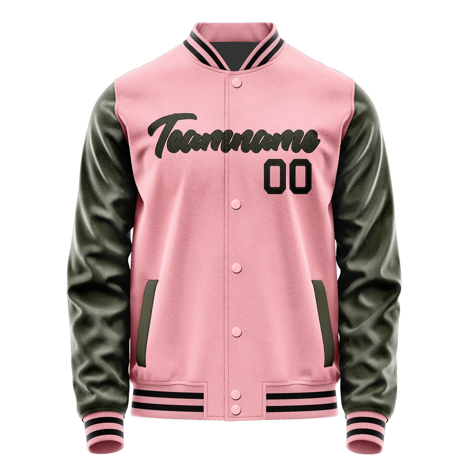 Maßgeschneidertes Rosa Dunkles Oliv Jacke Ja2121022117B21702