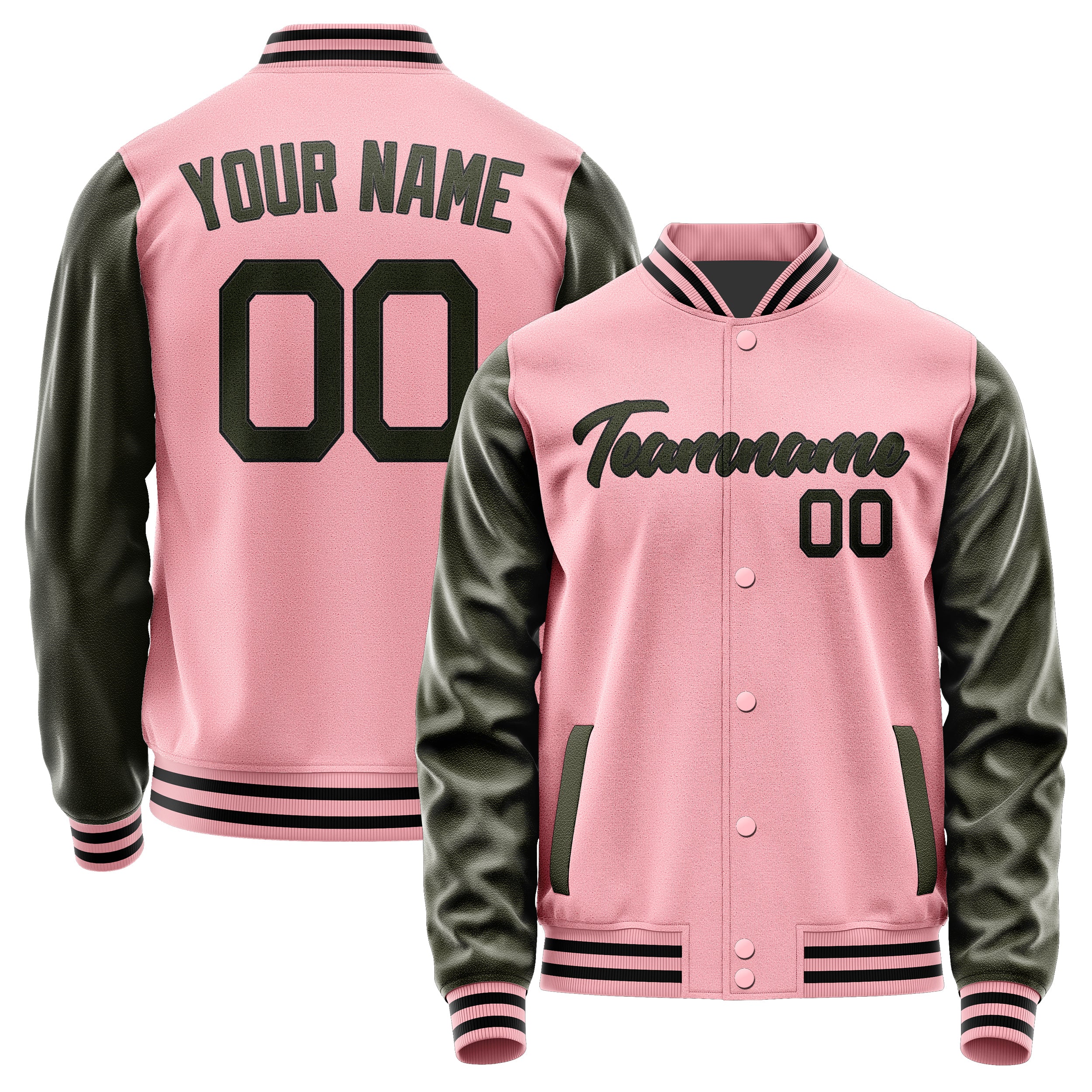 Maßgeschneidertes Rosa Dunkles Oliv Jacke Ja2121022117B21702