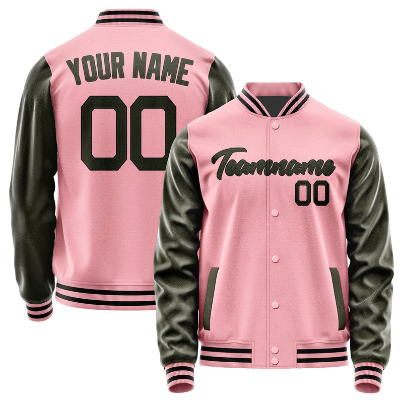 Maßgeschneidertes Rosa Dunkles Oliv Jacke Ja2121022117B21702