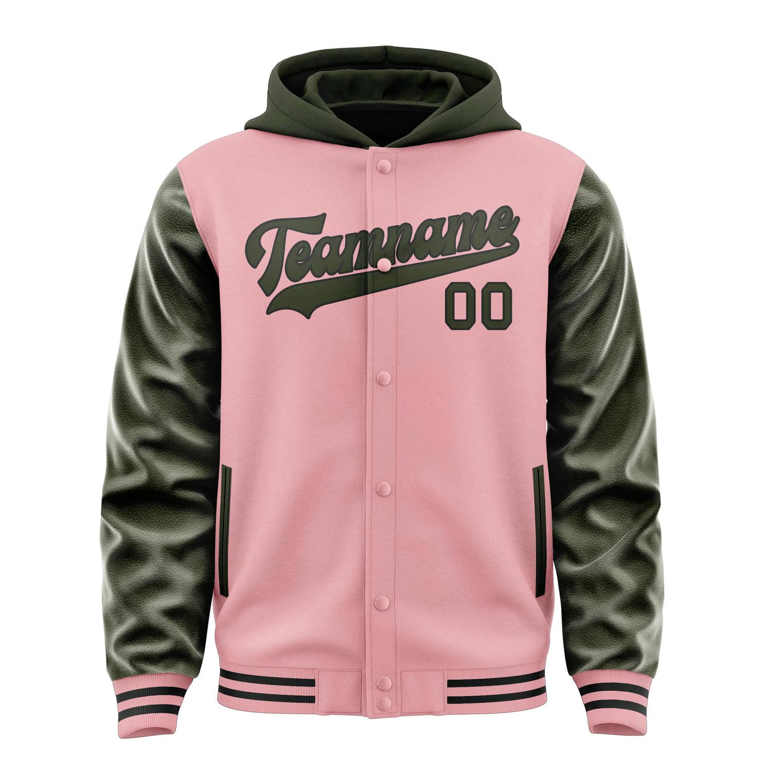 Maßgeschneidertes Rosa Dunkles Oliv Jacke