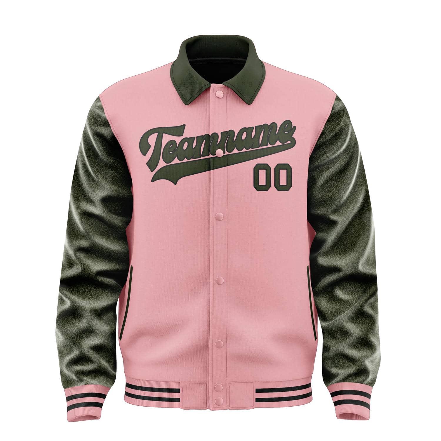 Maßgeschneidertes Rosa Dunkles Oliv Jacke