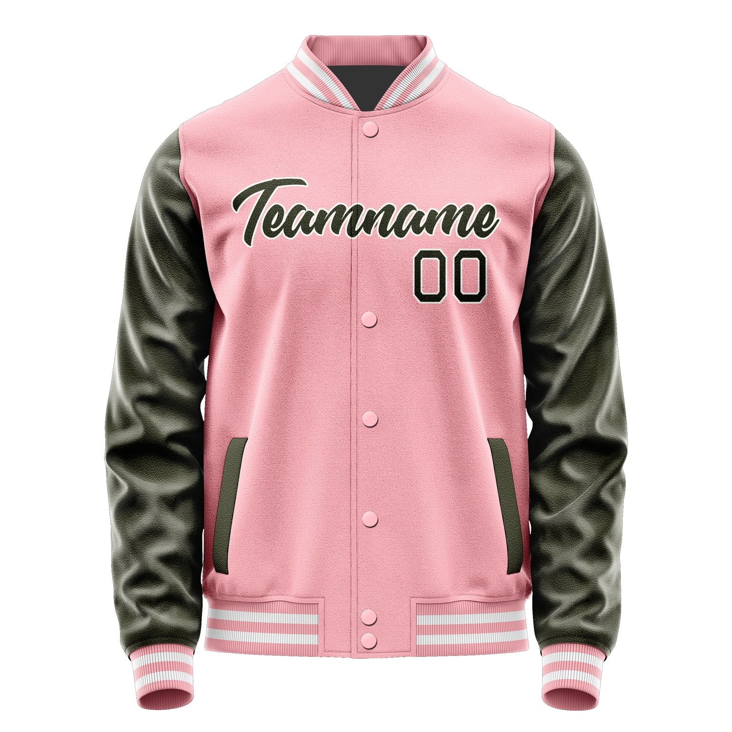 Maßgeschneidertes Rosa Dunkles Oliv Jacke Ja2121022118B21802
