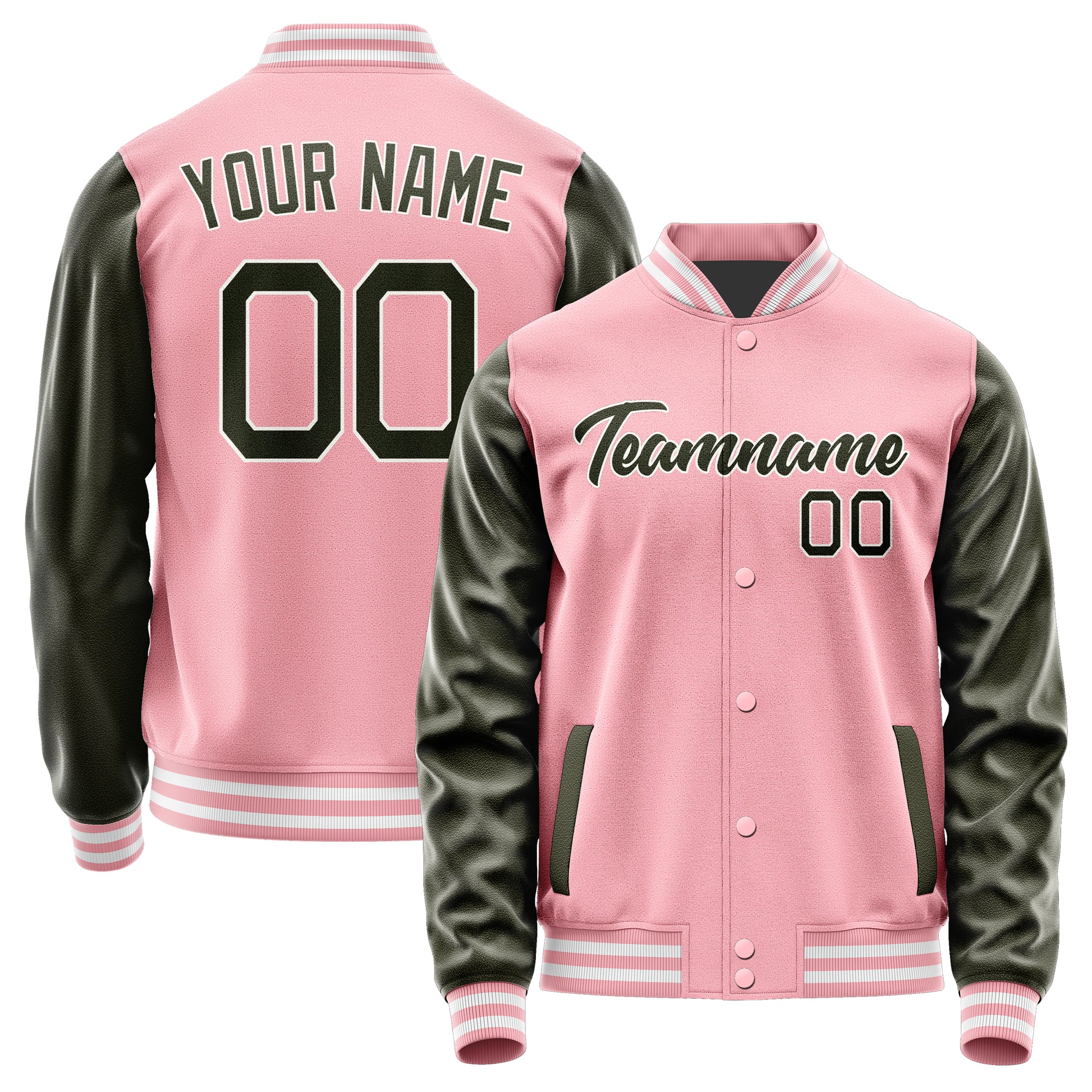 Maßgeschneidertes Rosa Dunkles Oliv Jacke Ja2121022118B21802