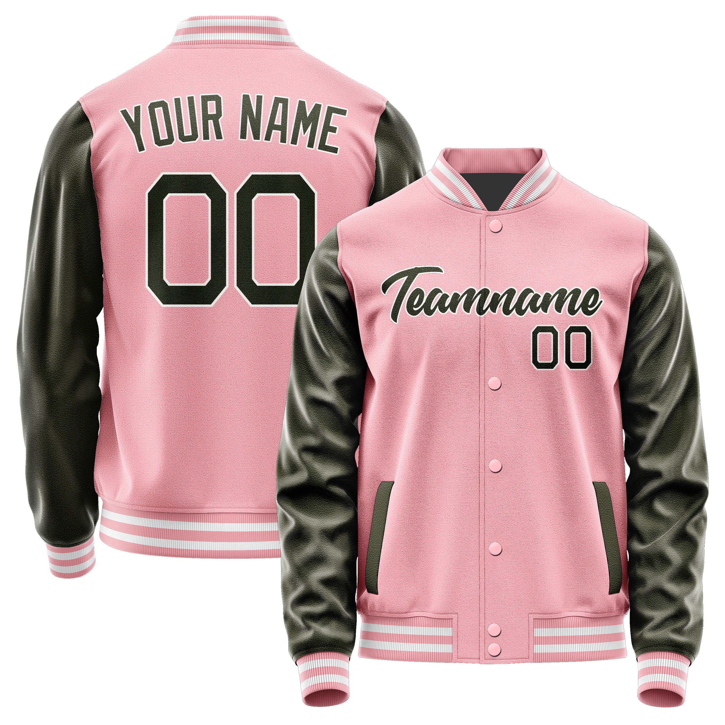 Maßgeschneidertes Rosa Dunkles Oliv Jacke Ja2121022118B21802