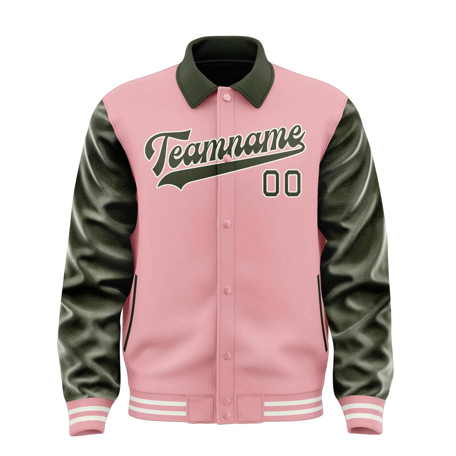 Maßgeschneidertes Rosa Dunkles Oliv Jacke